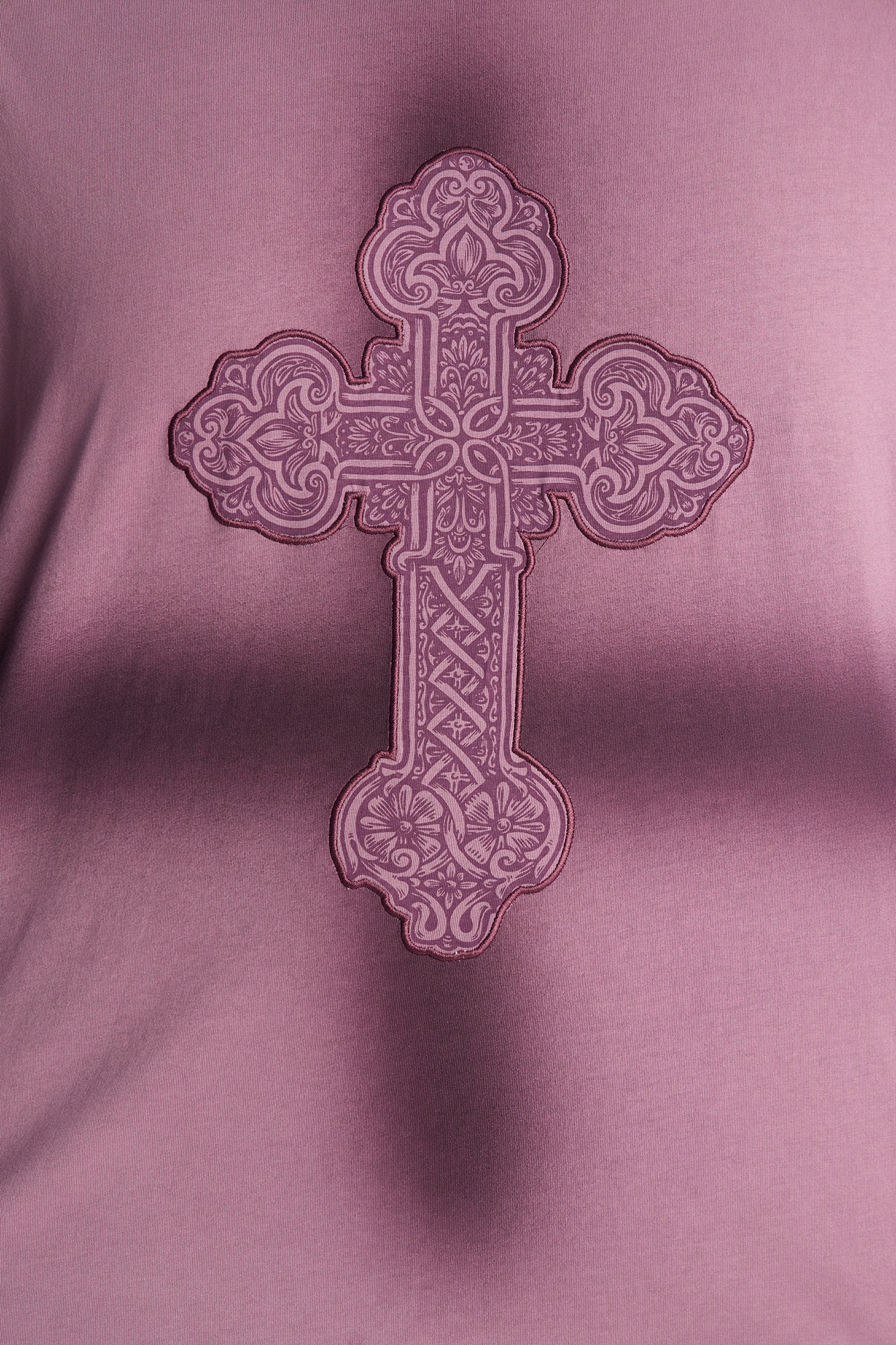 Cross Shadow Patch Short Sleeve Tee - Purple Fashion Nova