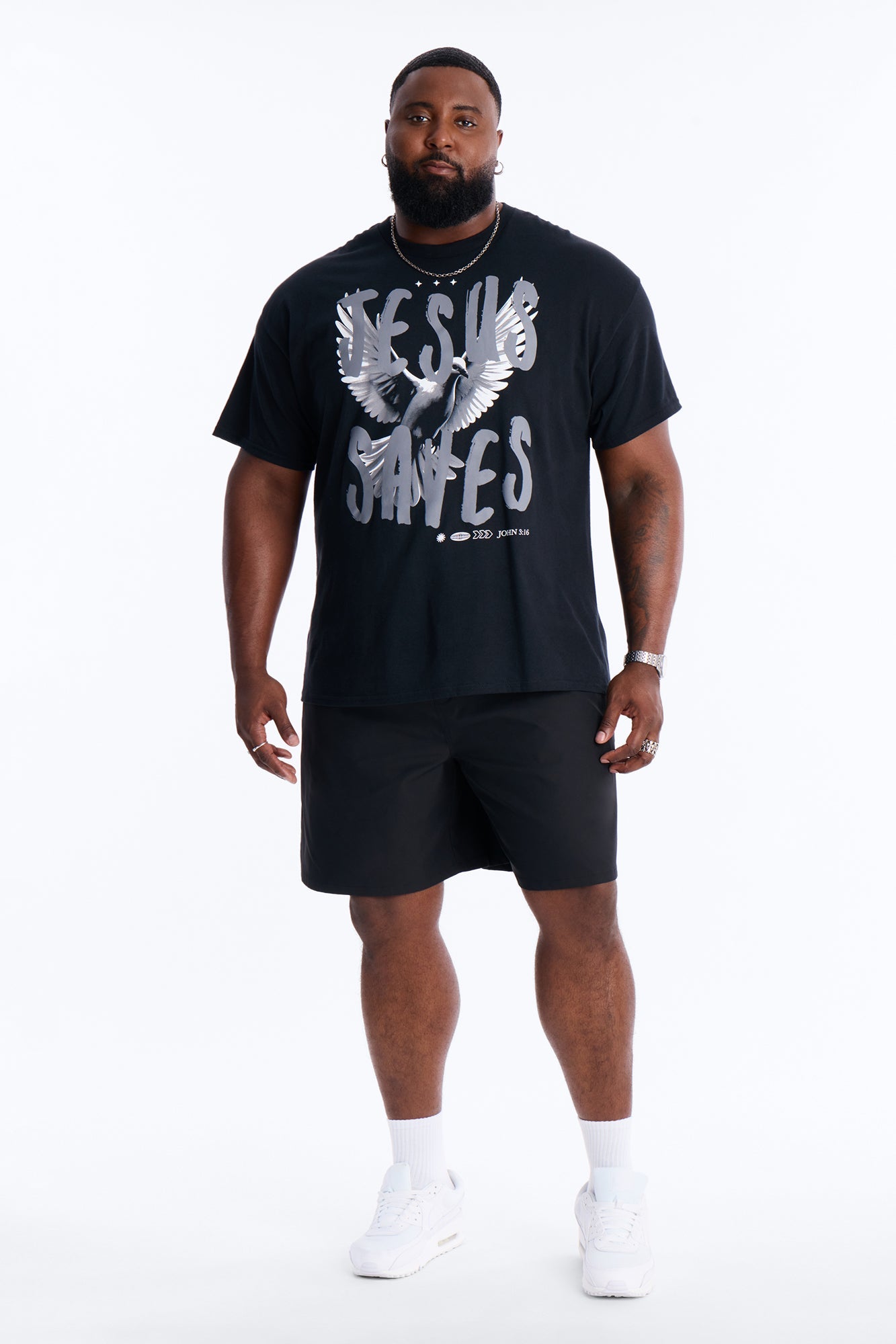 Jesus Saves Repent Short Sleeve Tee - Black Fashion Nova