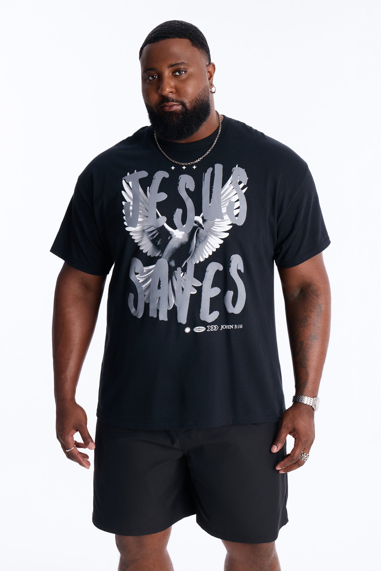 Jesus Saves Repent Short Sleeve Tee - Black Fashion Nova