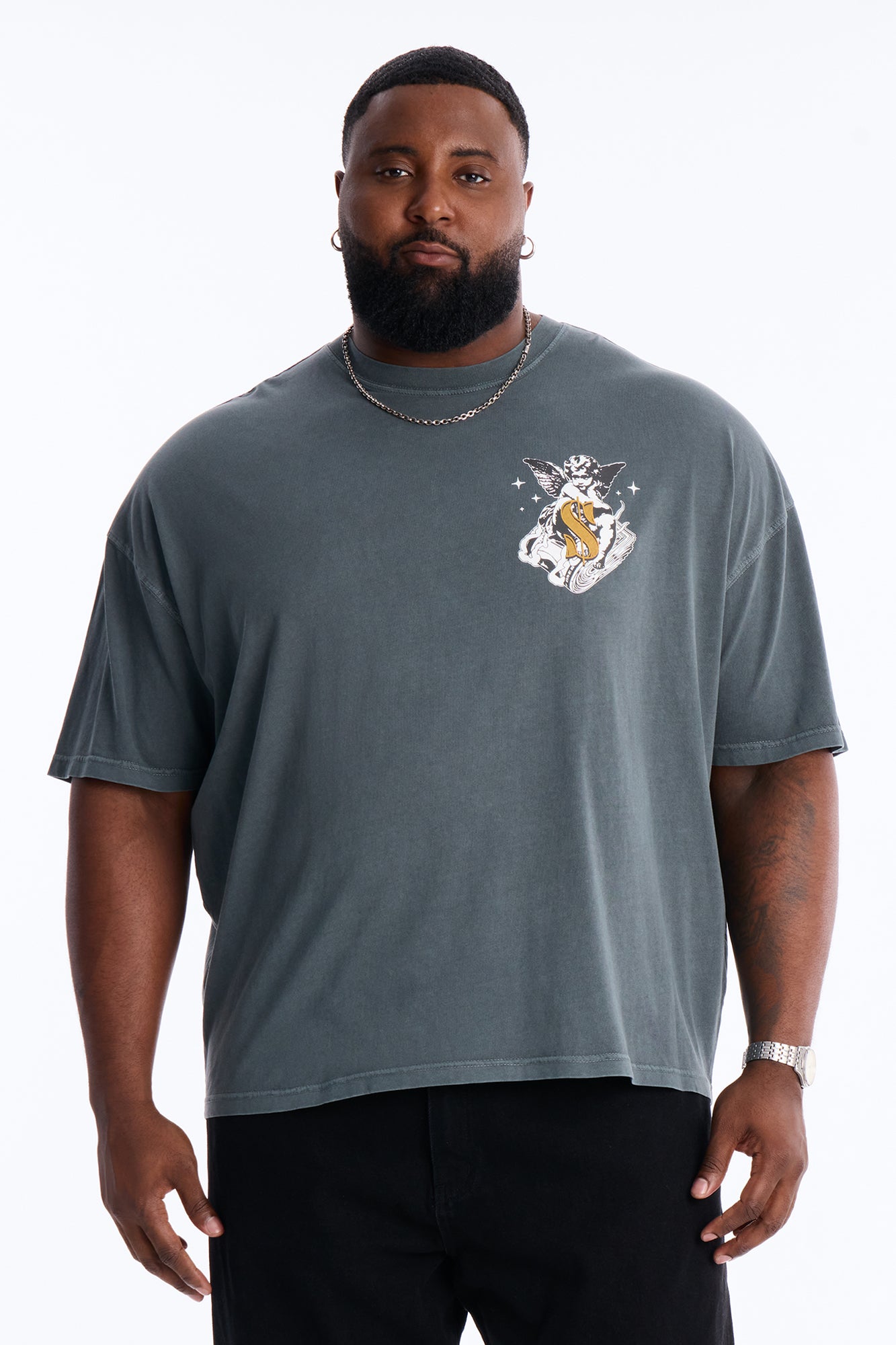 Protect Your Money Flow Oversized Short Sleeve Tee - Grey Fashion Nova
