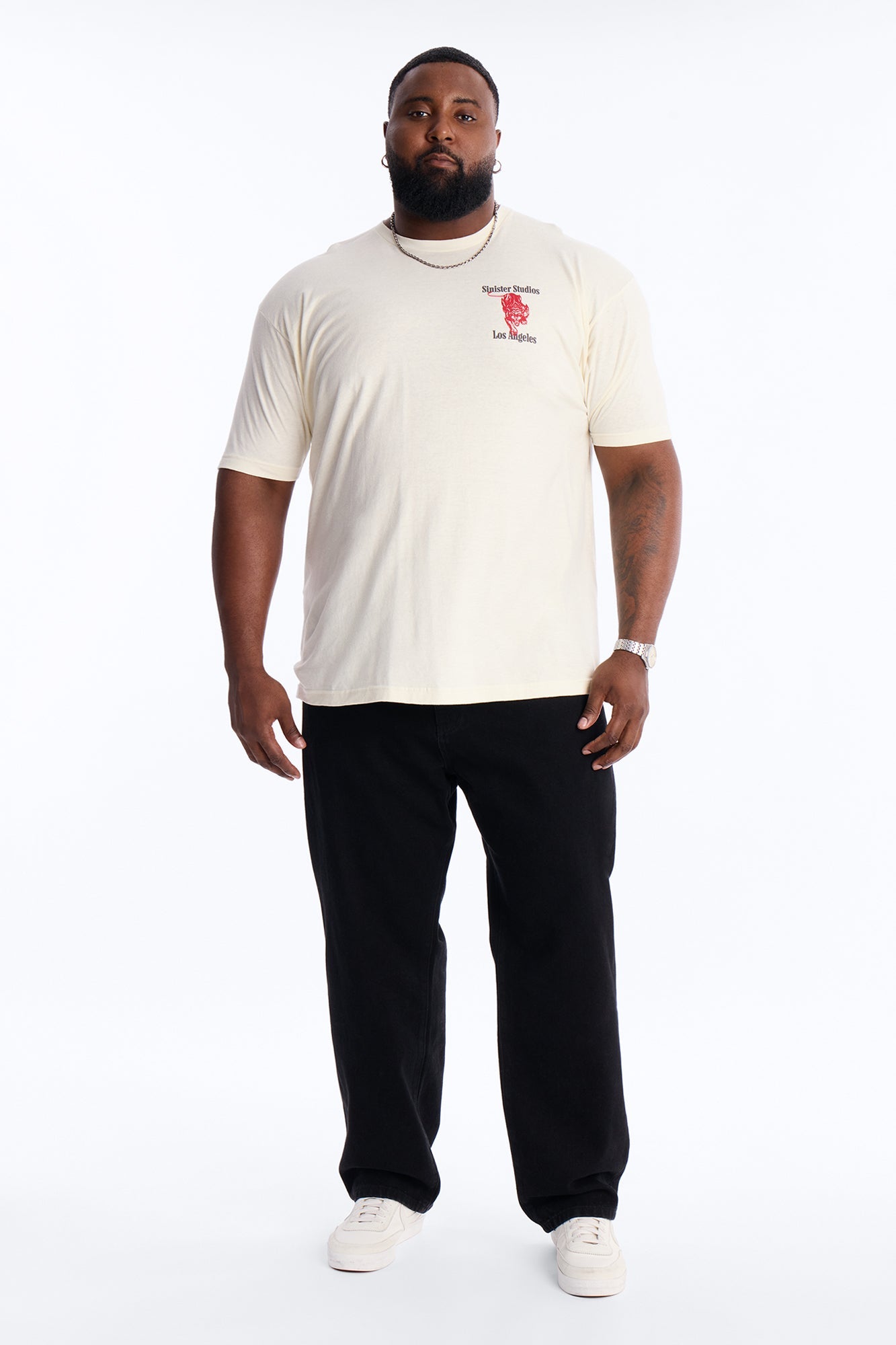 Sinister Studios LA Short Sleeve Tee - Cream Fashion Nova