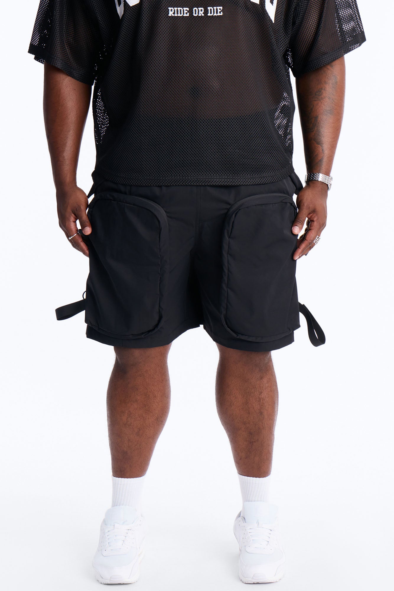 Relaxed Runyon Tech Short - Black Fashion Nova