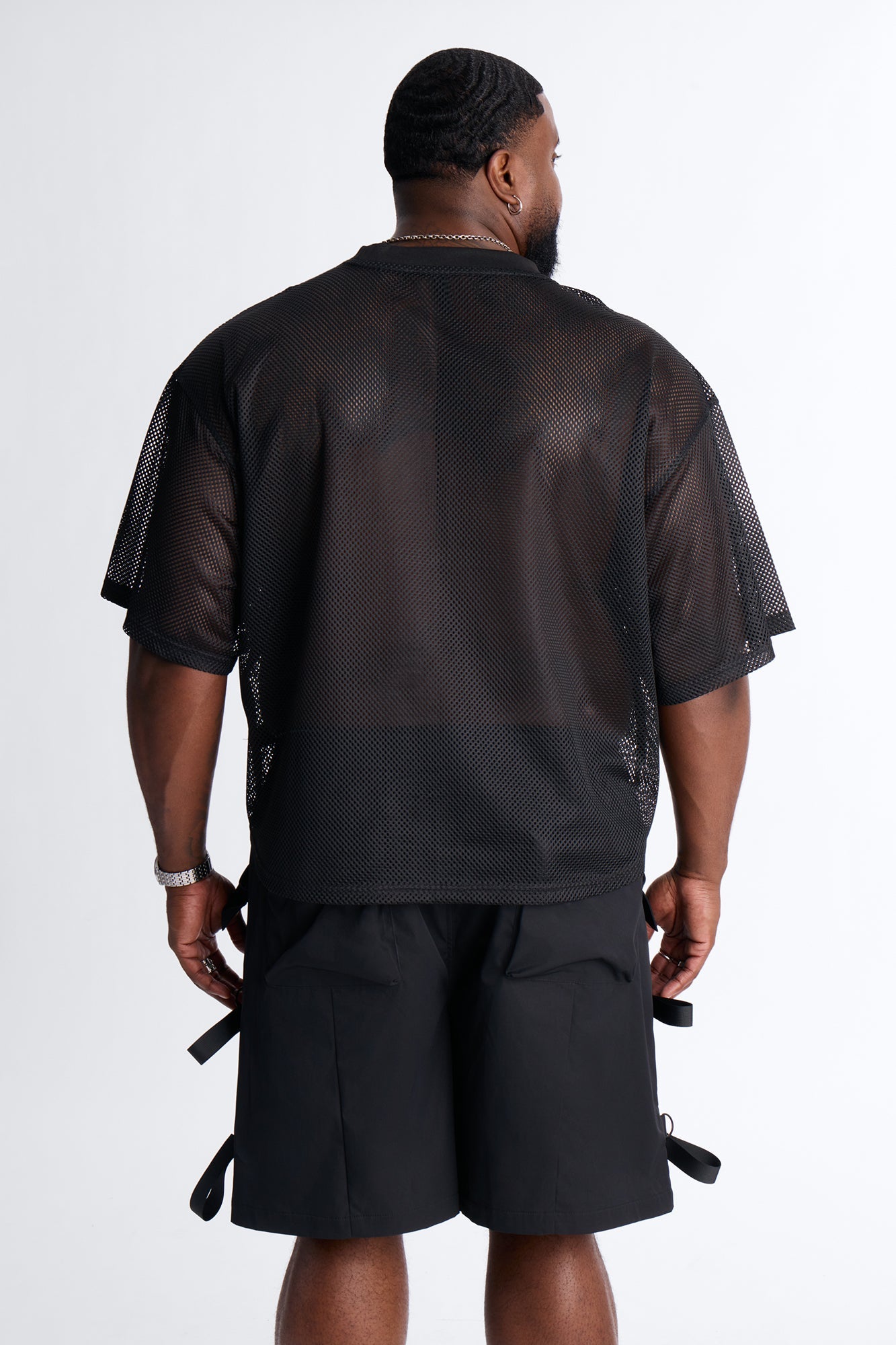 Soulmate Open Hole Mesh Top - Black Fashion Nova