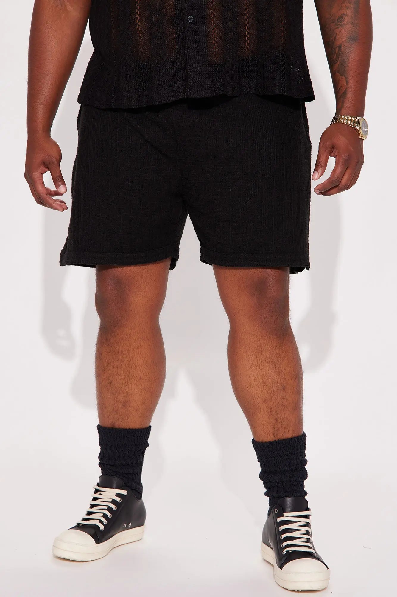 Dean Textured Short - Black Fashion Nova