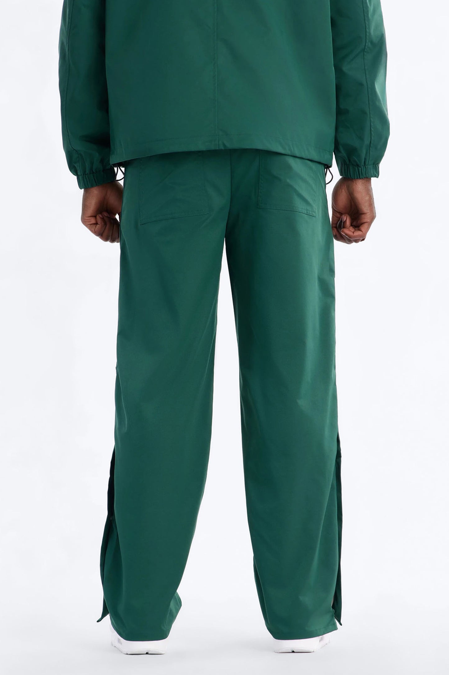 Straight Button Detailed Contrast Panel Pant - Green Fashion Nova