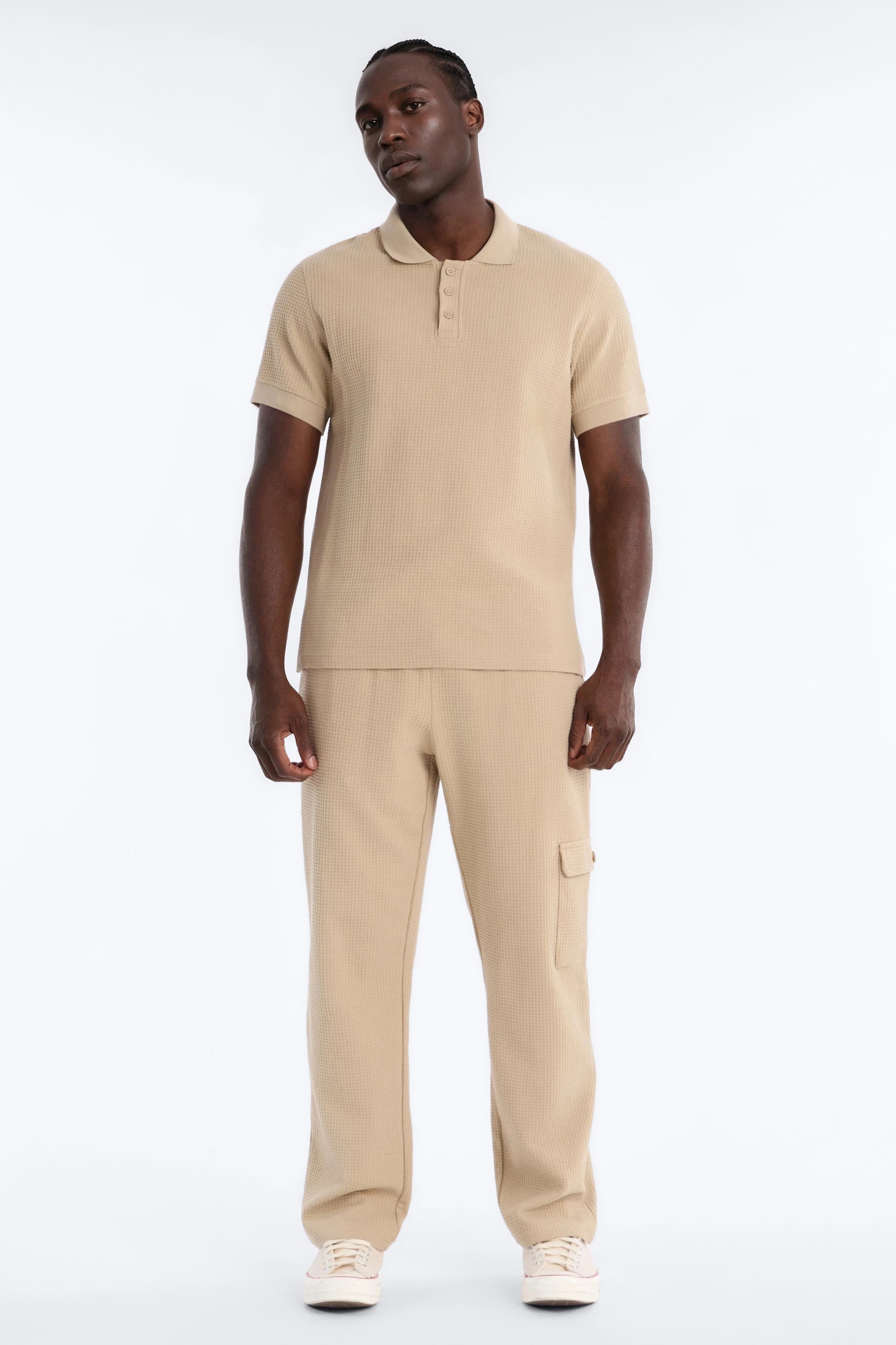 Straight Culver City Waffle Knit Pant - Stone Fashion Nova