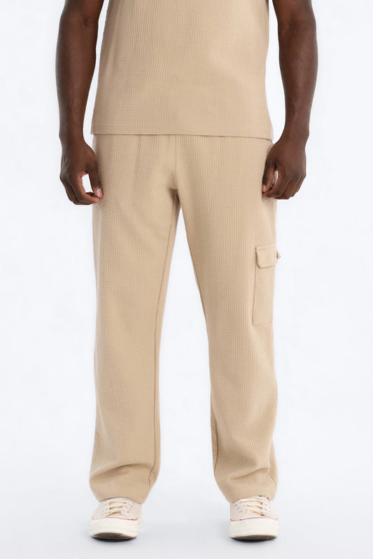 Straight Culver City Waffle Knit Pant - Stone Fashion Nova