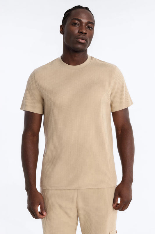 Culver City Waffle Knit Tee - Stone Fashion Nova