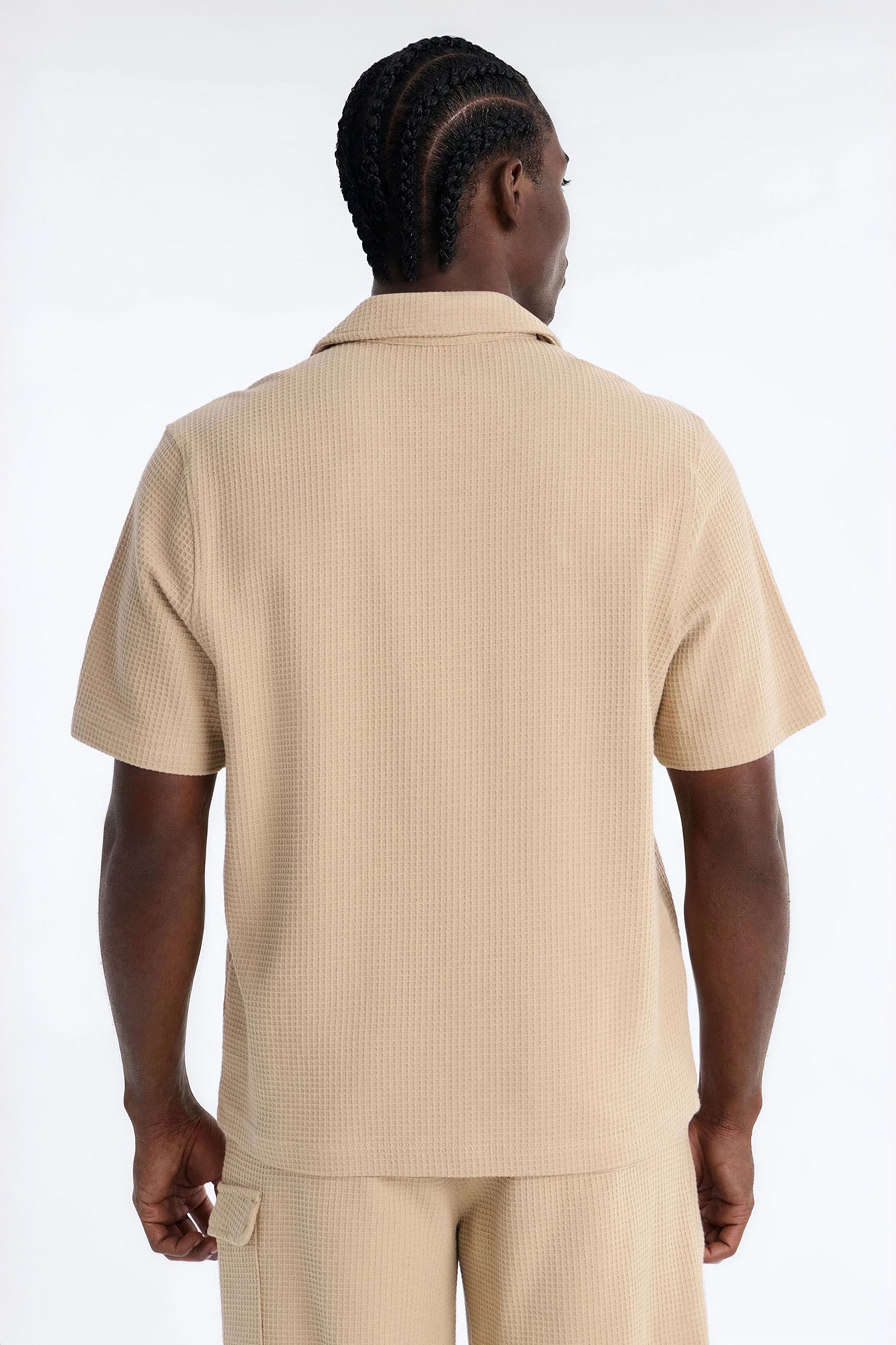 Culver City Waffle Knit Button Up - Stone Fashion Nova