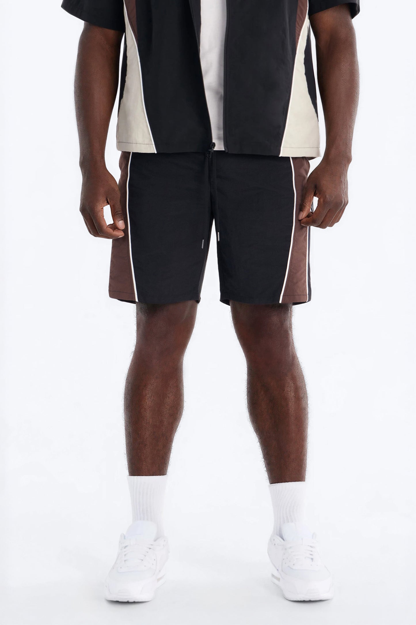 Relaxed Osaka Block Short - Black/Brown Fashion Nova