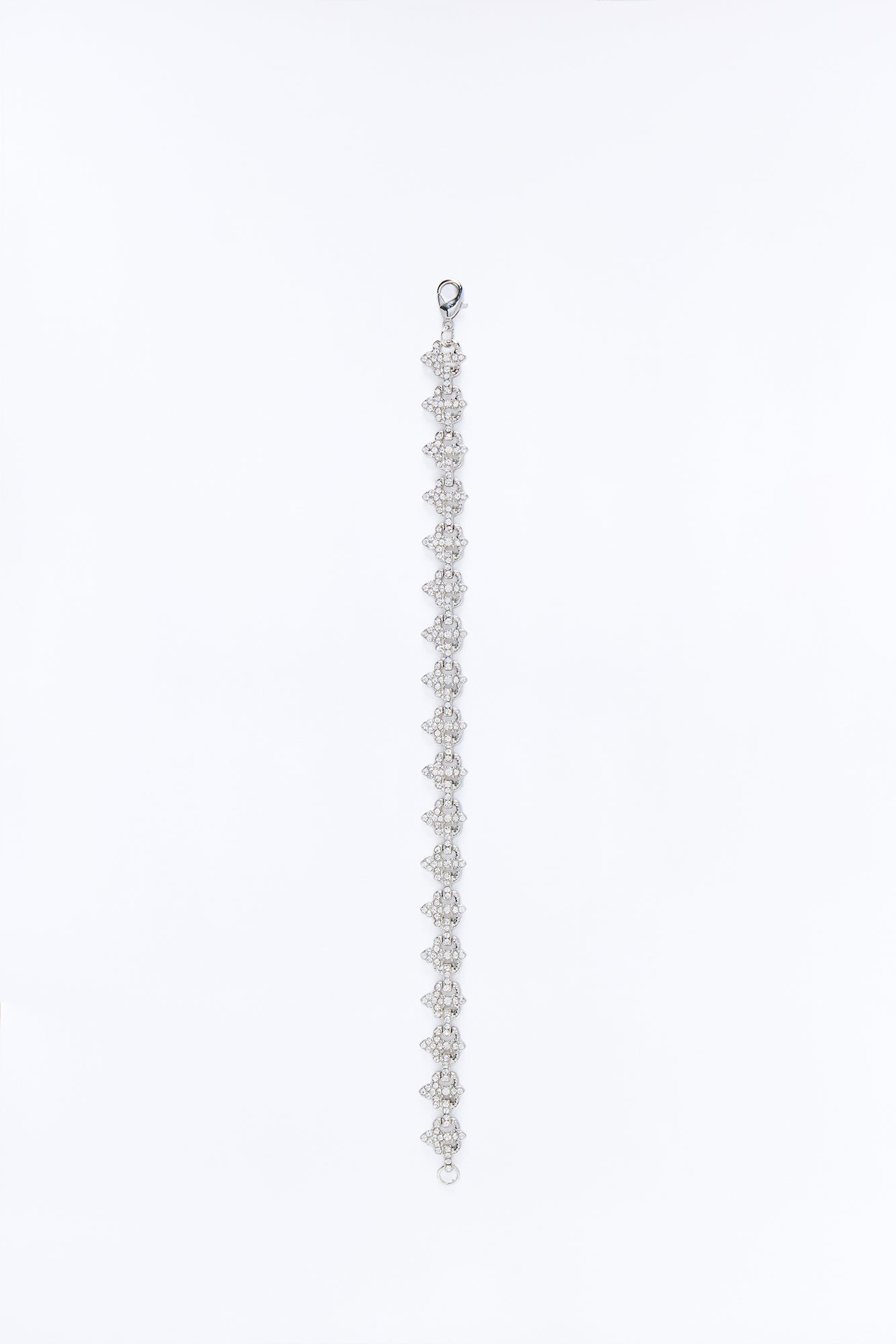 Iced Fleur De Leis Bracelet - Silver Fashion Nova