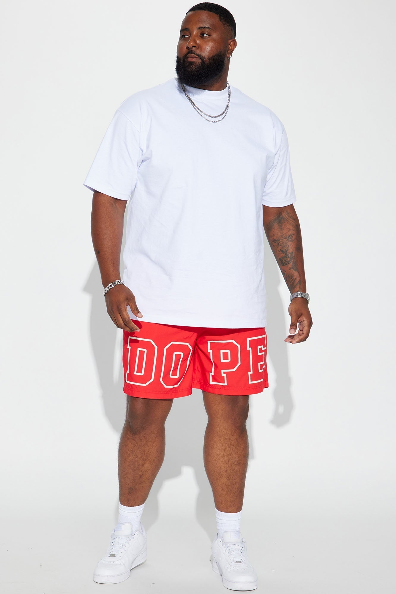 It's Dope Swim Trunk 7″ - Red Fashion Nova