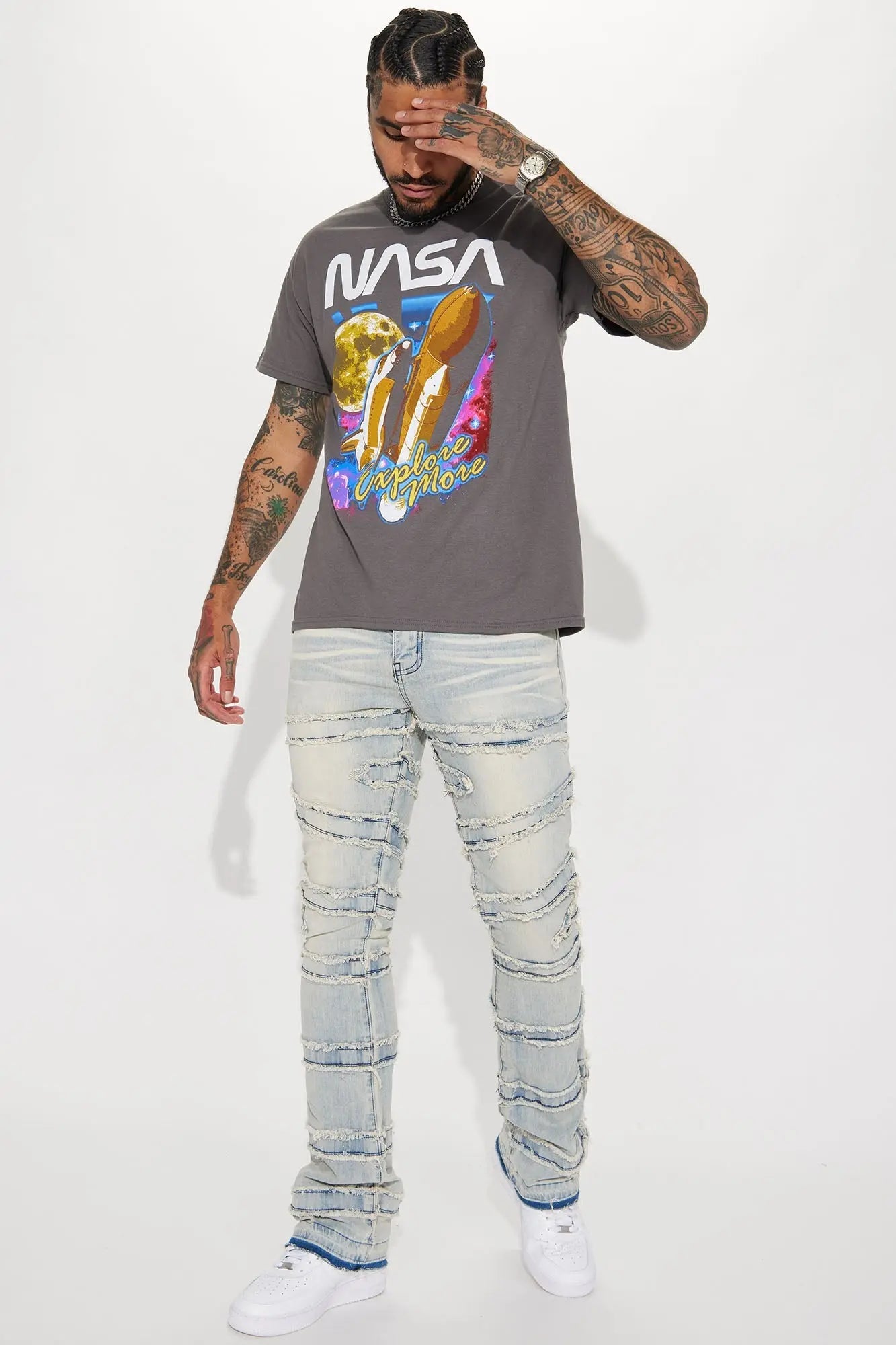 About Fray Stacked Skinny Flare Jeans - Light Wash Fashion Nova