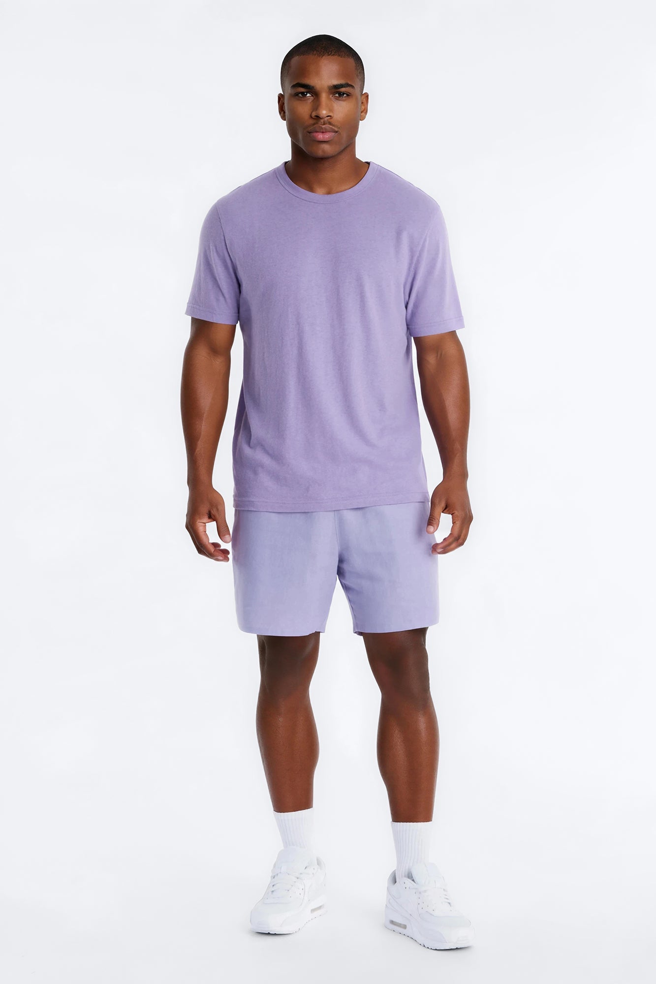 Bahamas Linen Crew Tee - Lavender Fashion Nova