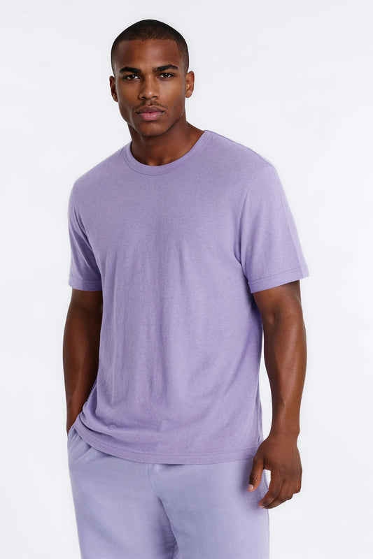 Bahamas Linen Crew Tee - Lavender Fashion Nova