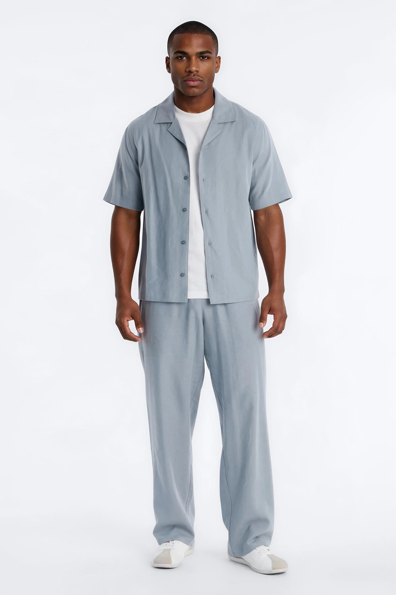 Bahamas Linen Shirt - Slate Blue Fashion Nova