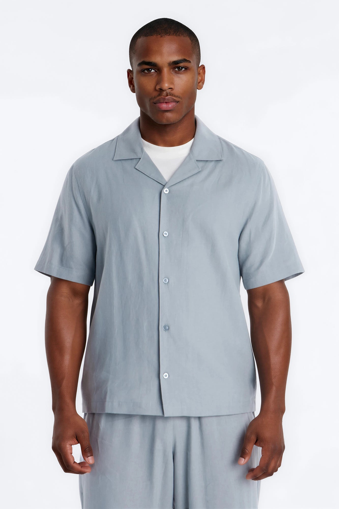 Bahamas Linen Shirt - Slate Blue Fashion Nova