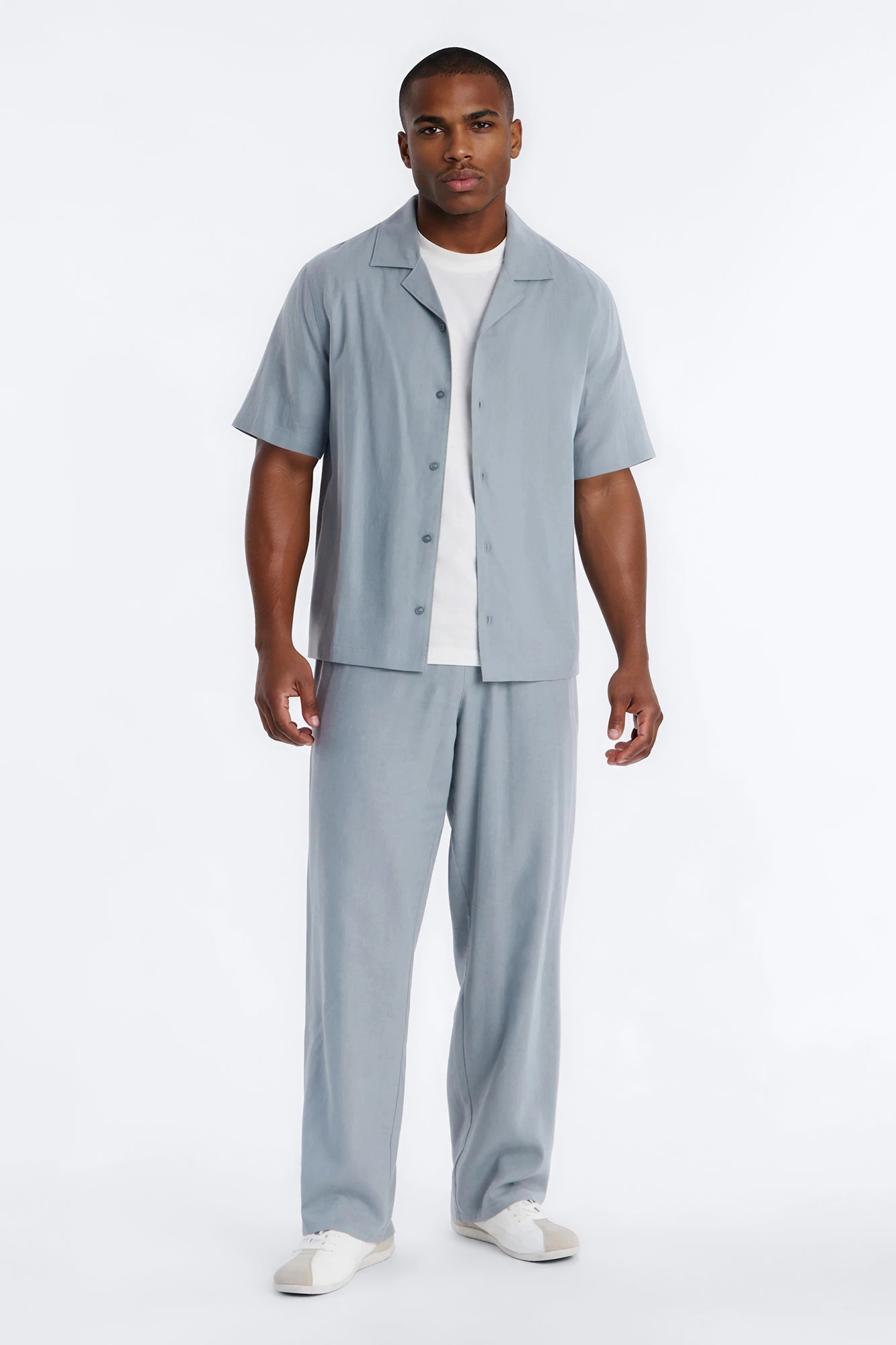 Bahamas Linen Baggy Pull On Pants - Slate Blue Fashion Nova