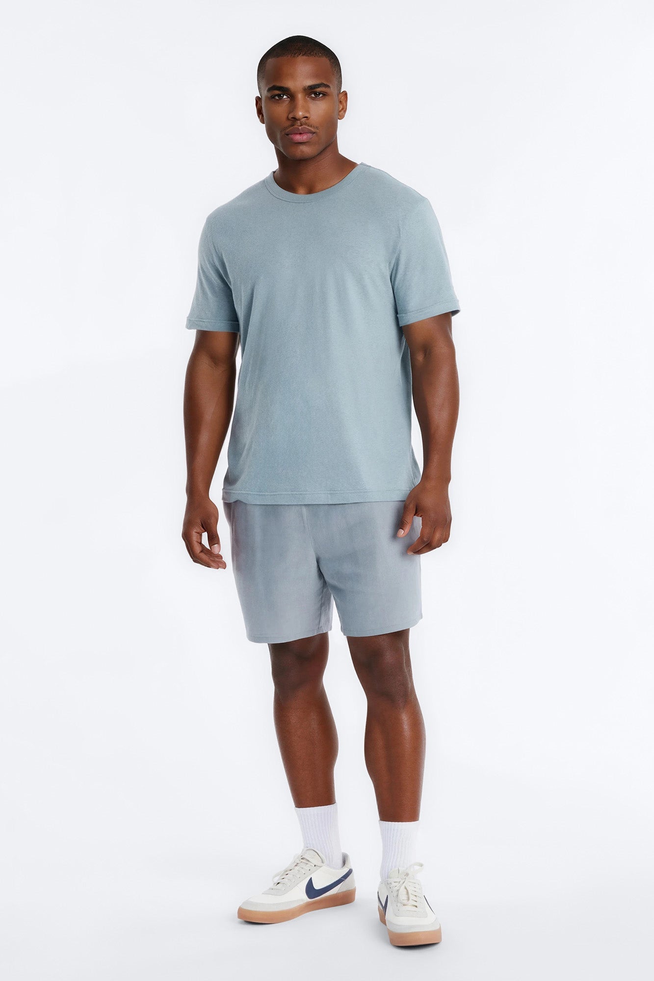 Bahamas Linen Slim Short - Slate Blue Fashion Nova