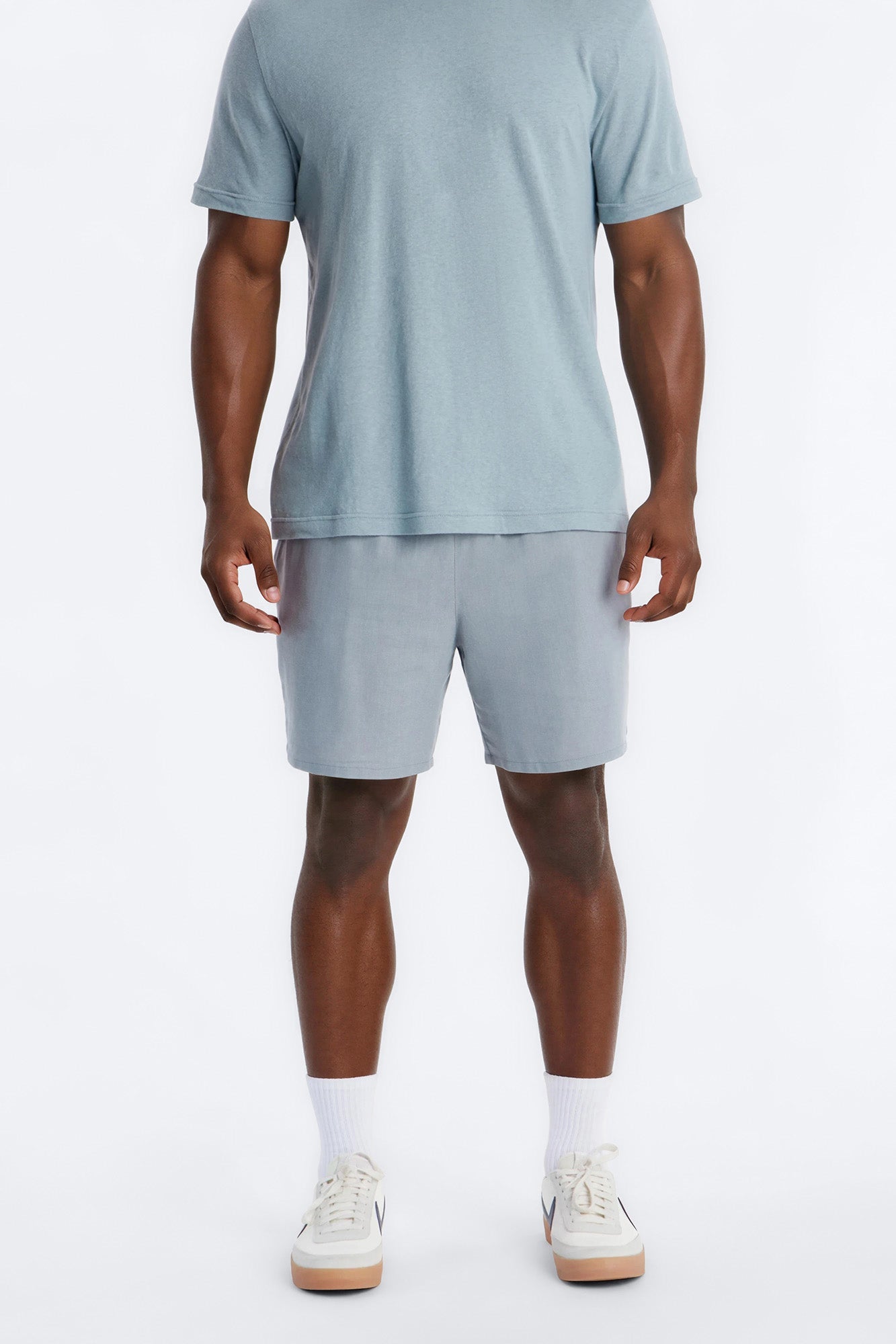Bahamas Linen Slim Short - Slate Blue Fashion Nova