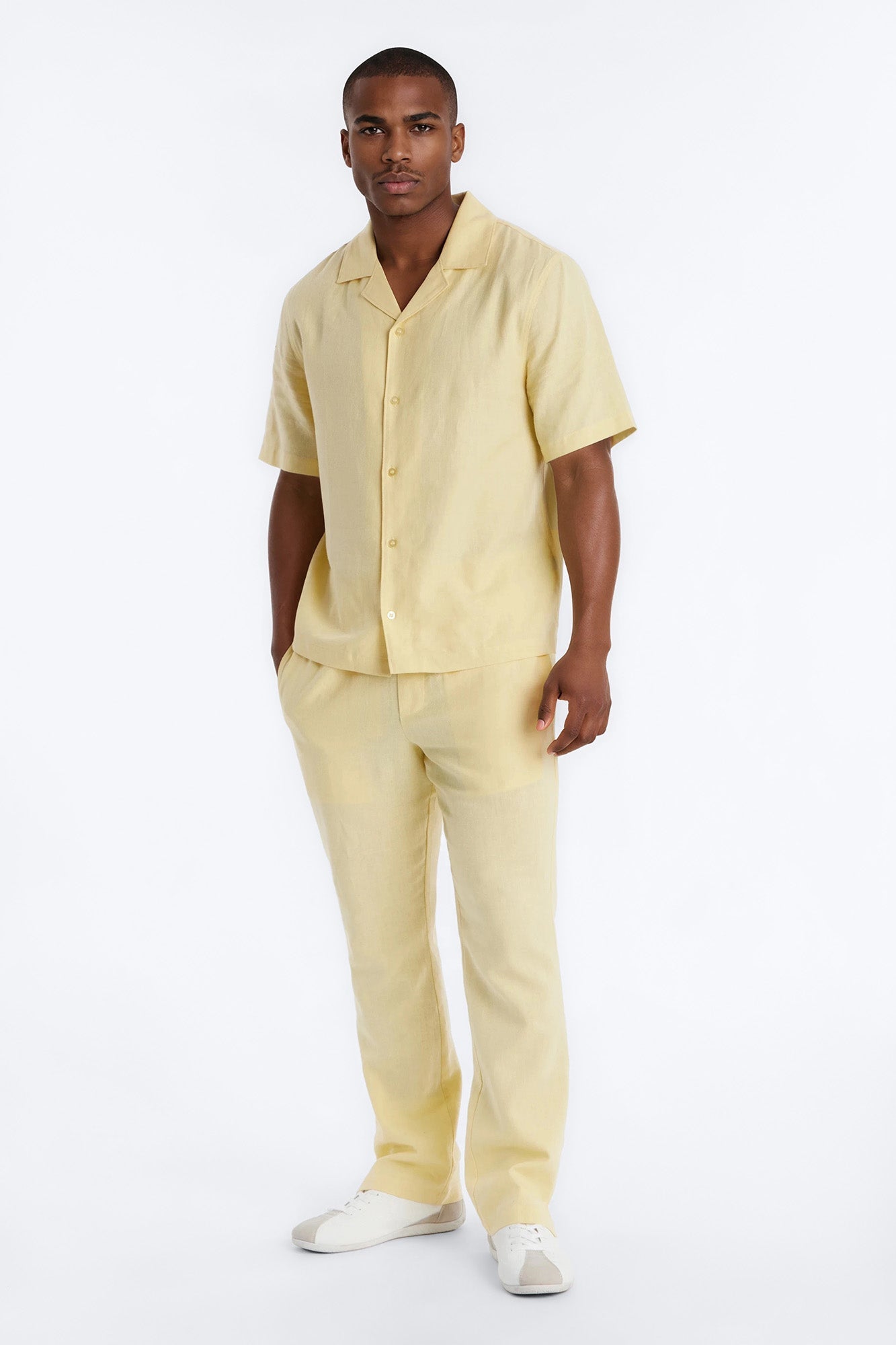 Bahamas Linen Slim Pull On Pants - Butter Yellow Fashion Nova