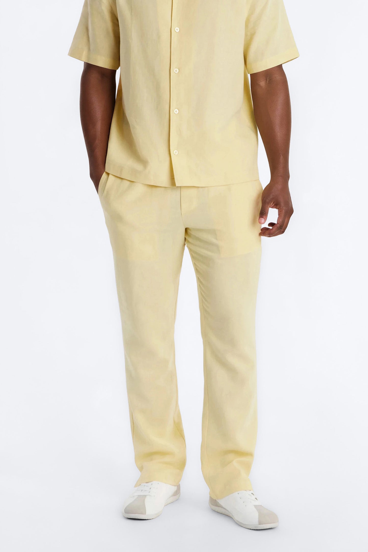 Bahamas Linen Slim Pull On Pants - Butter Yellow Fashion Nova