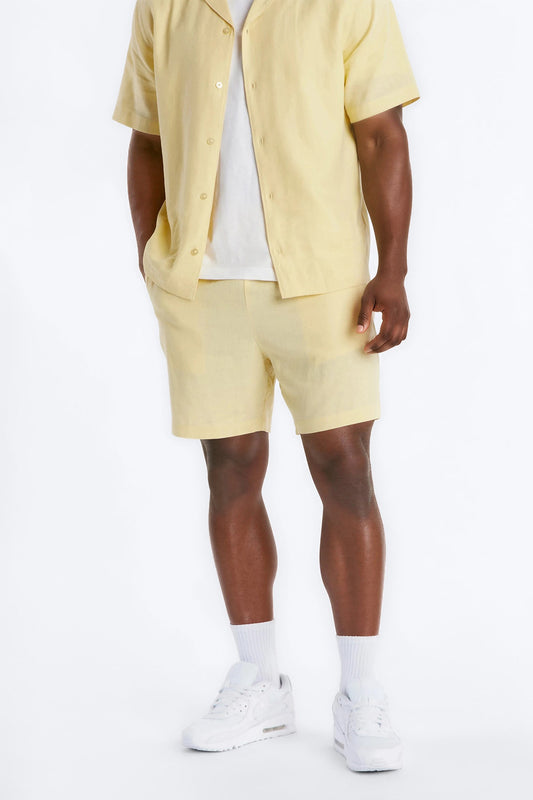 Bahamas Linen Shorts - Butter Yellow Fashion Nova