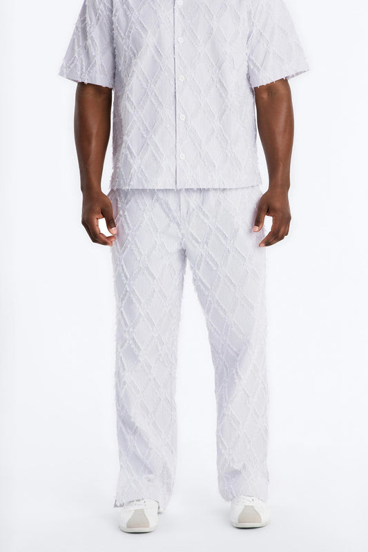 Straight Sahara Stripe Pant - White Fashion Nova