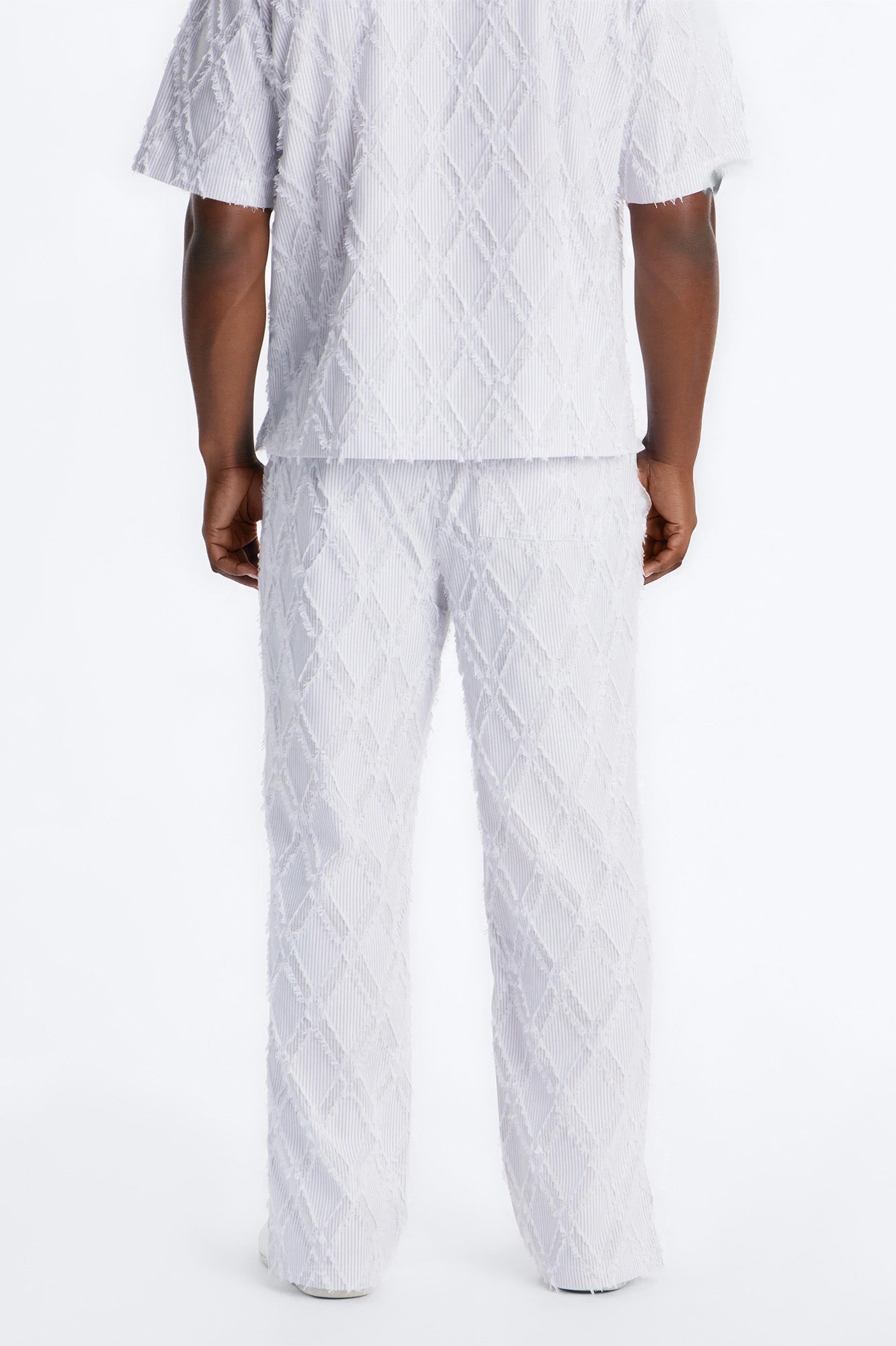 Straight Sahara Stripe Pant - White Fashion Nova
