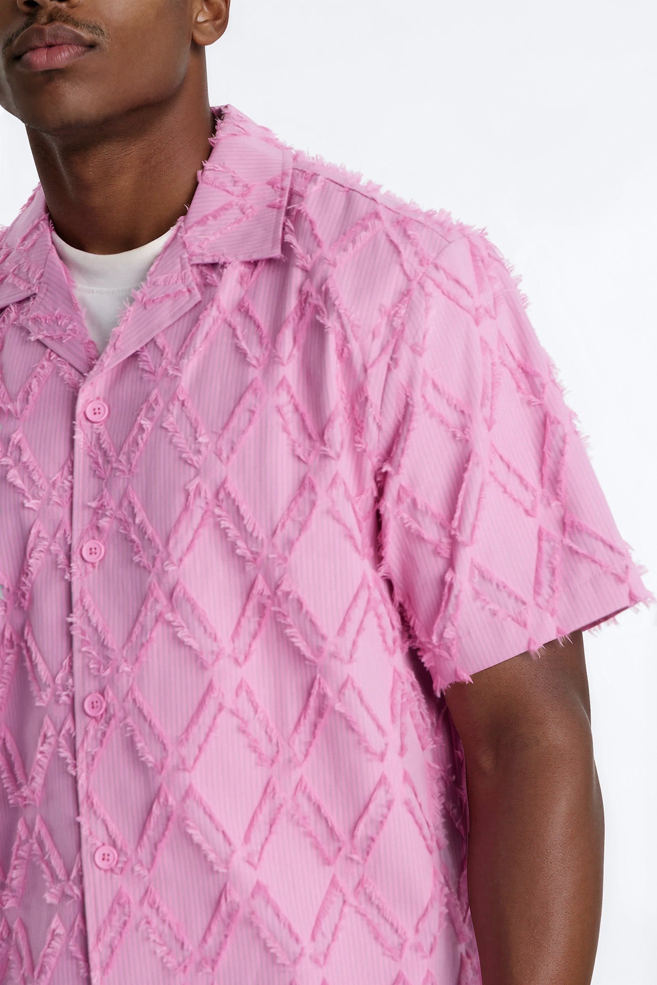 Relaxed Sahara Stripe Cuban Collar Button Up Shirt - Mauve Fashion Nova