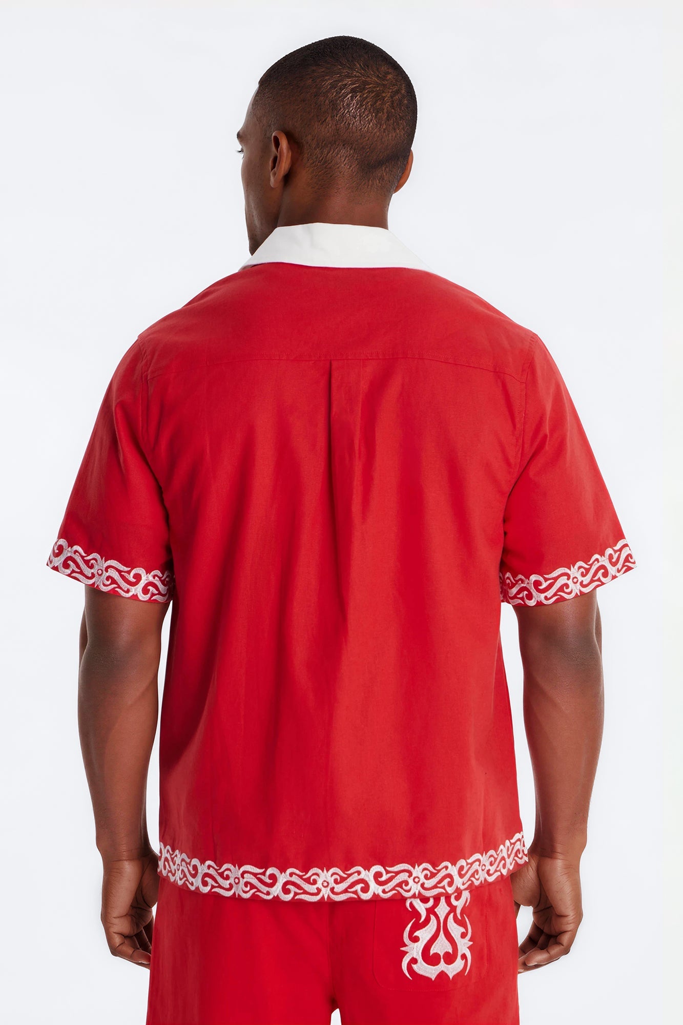 Coastal Isla Cuban Button Up Shirt - Red Fashion Nova