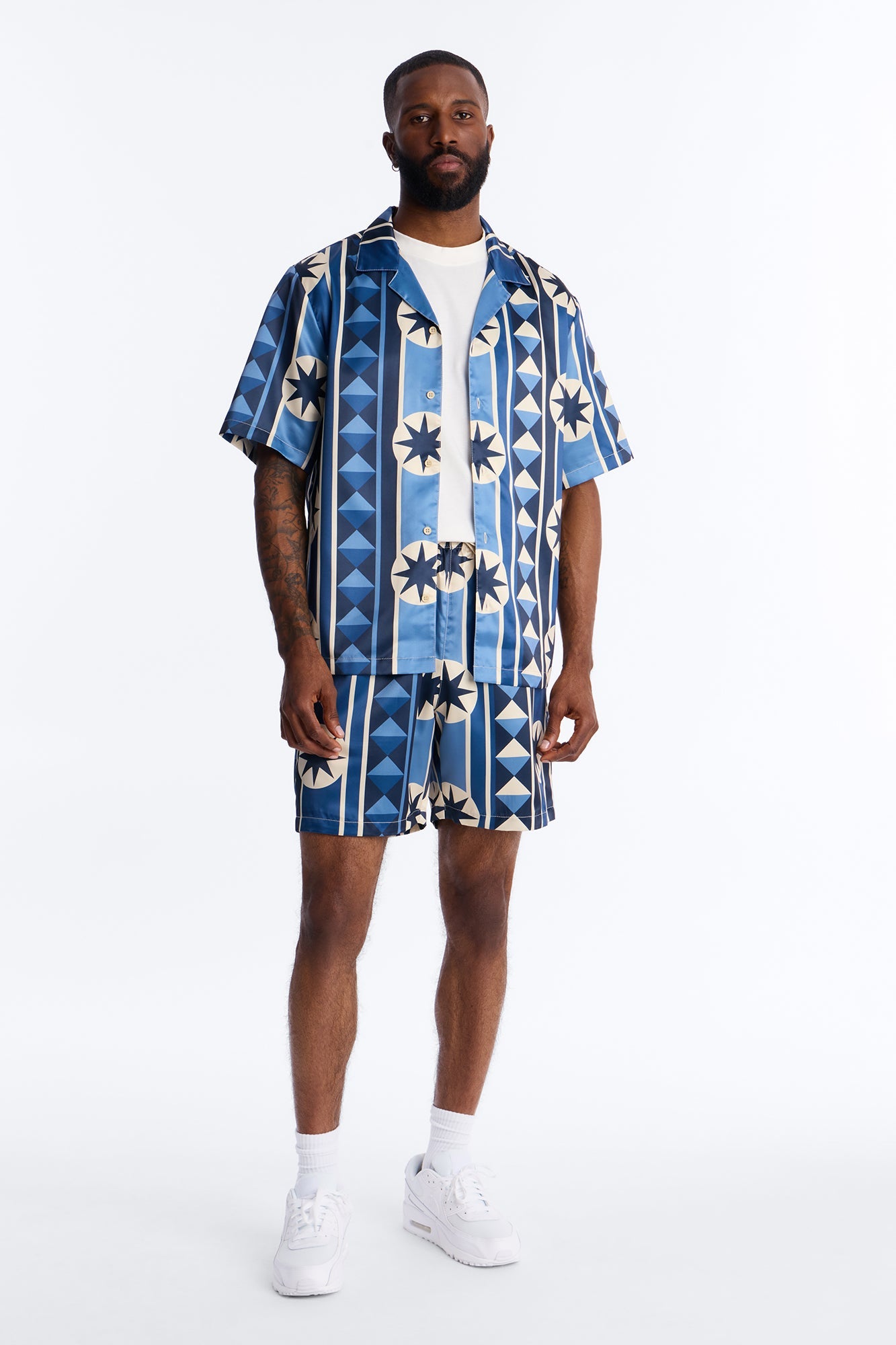 Toscana Geo Relaxed Short - Blue Fashion Nova