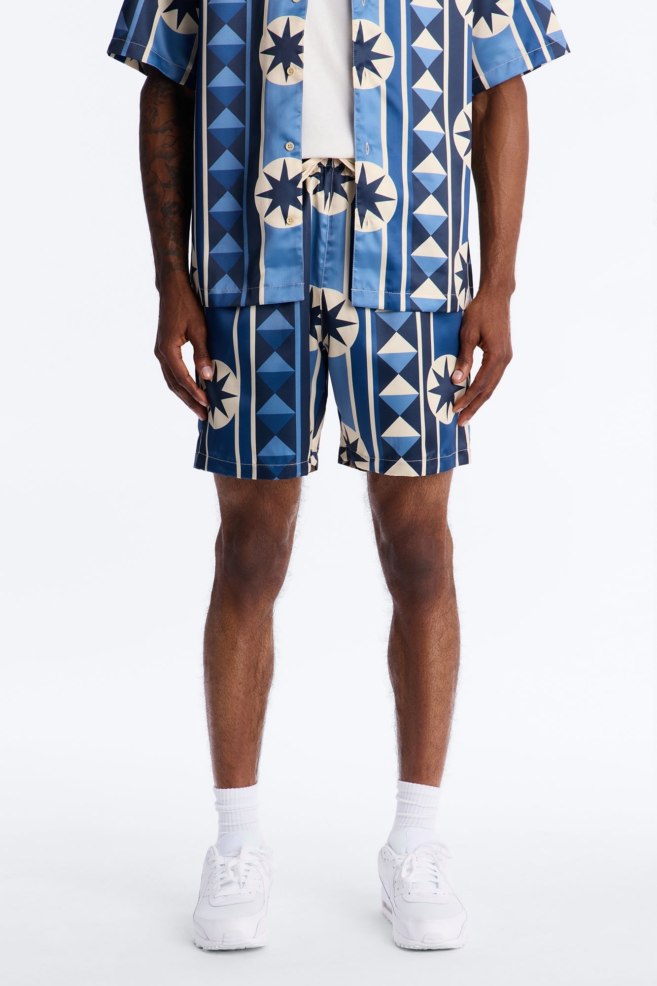 Toscana Geo Relaxed Short - Blue Fashion Nova