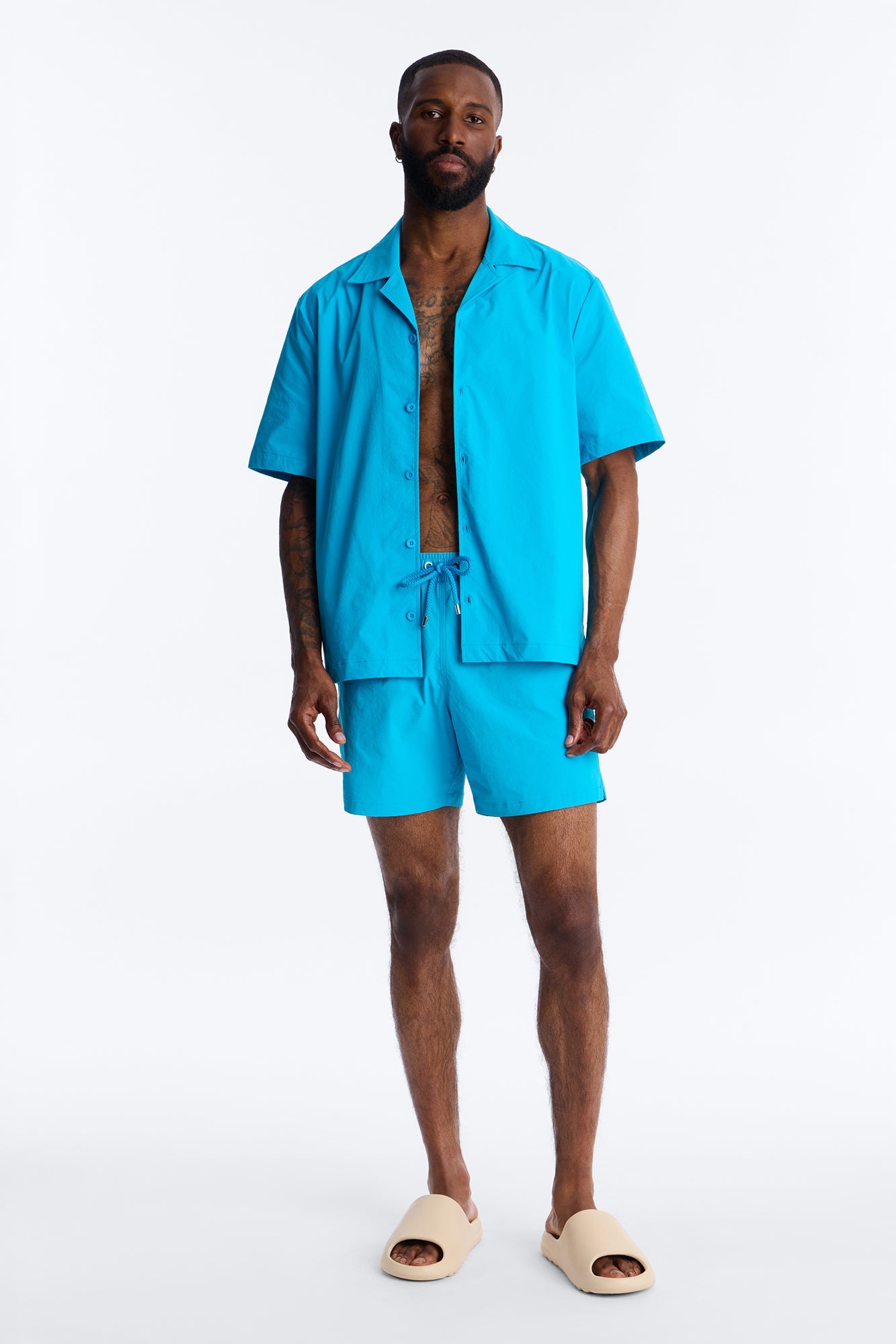 Montez Cuban Collar Button Up Shirt - Blue Fashion Nova