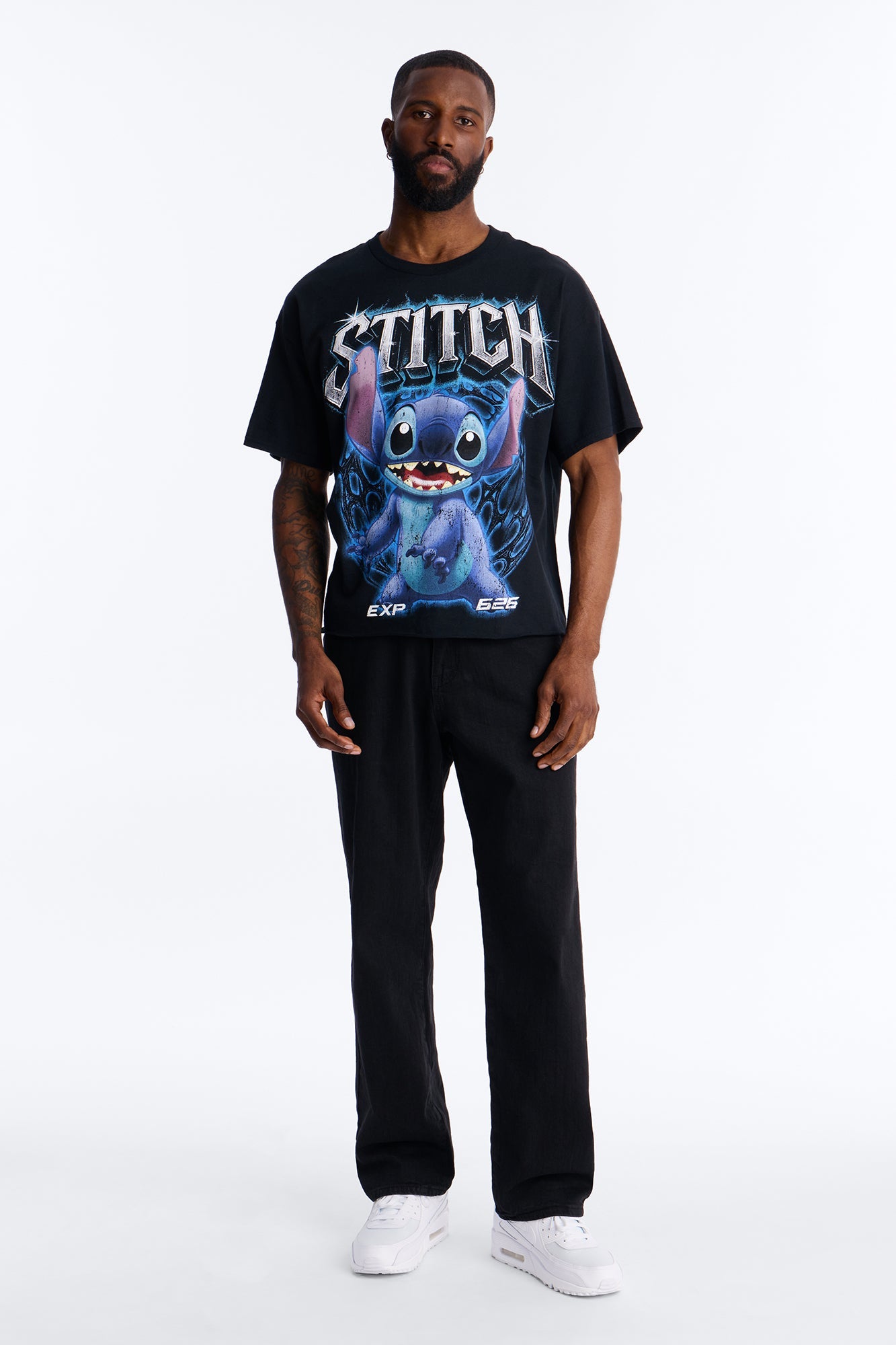 Disney Stitch Short Sleeve Tee - Black Fashion Nova