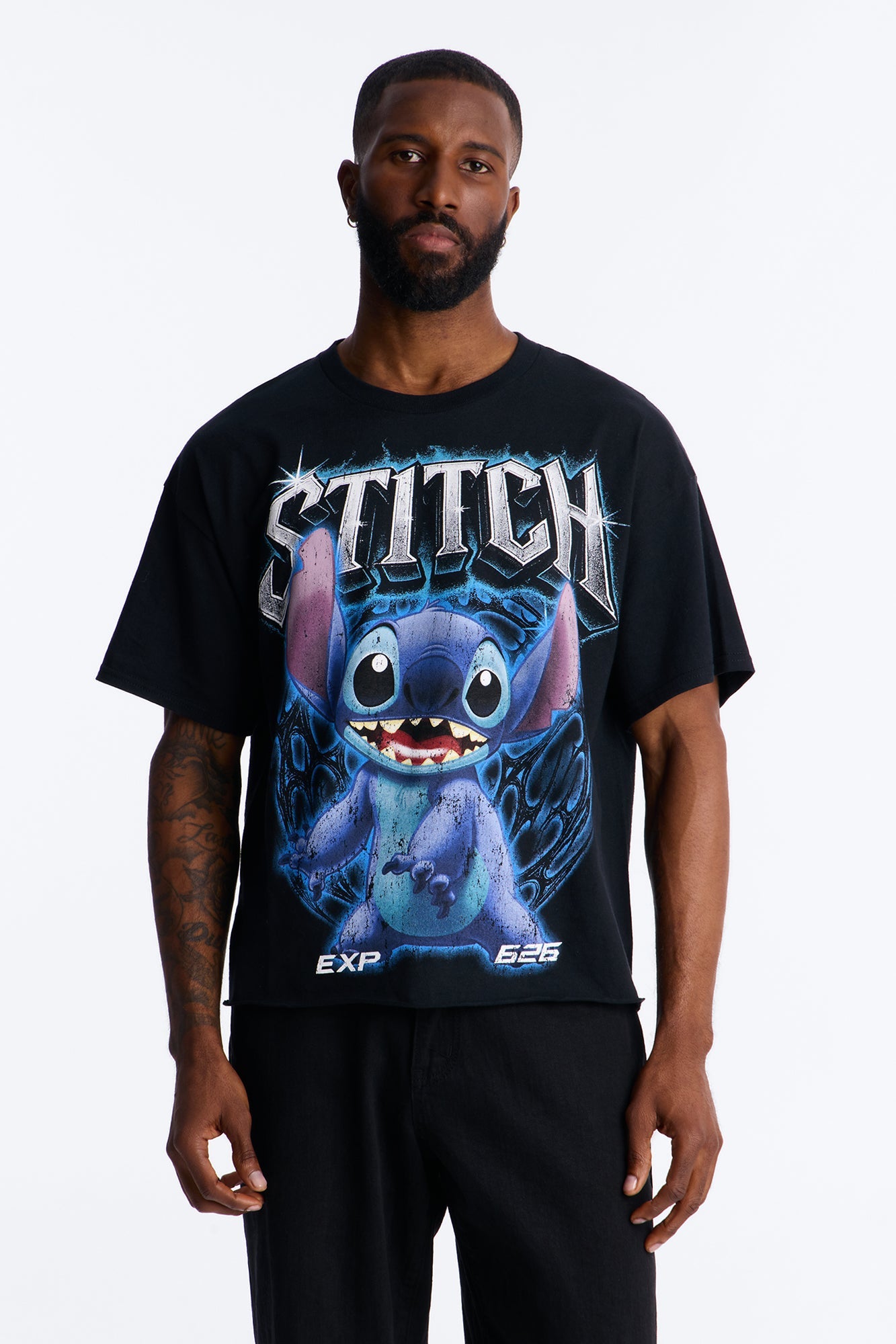 Disney Stitch Short Sleeve Tee - Black Fashion Nova