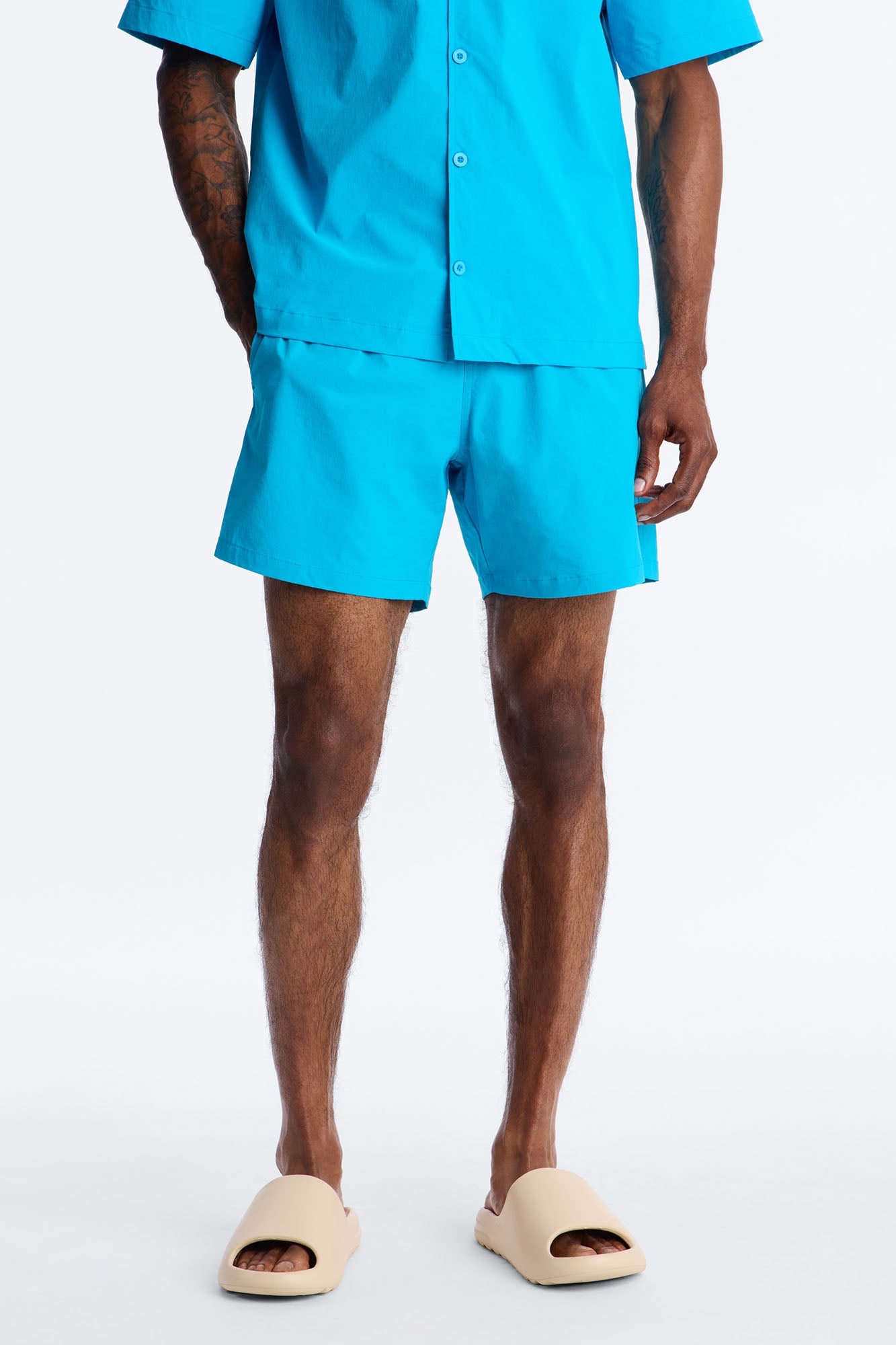 Montez Stretch Swim Trunk 6″ - Blue Fashion Nova