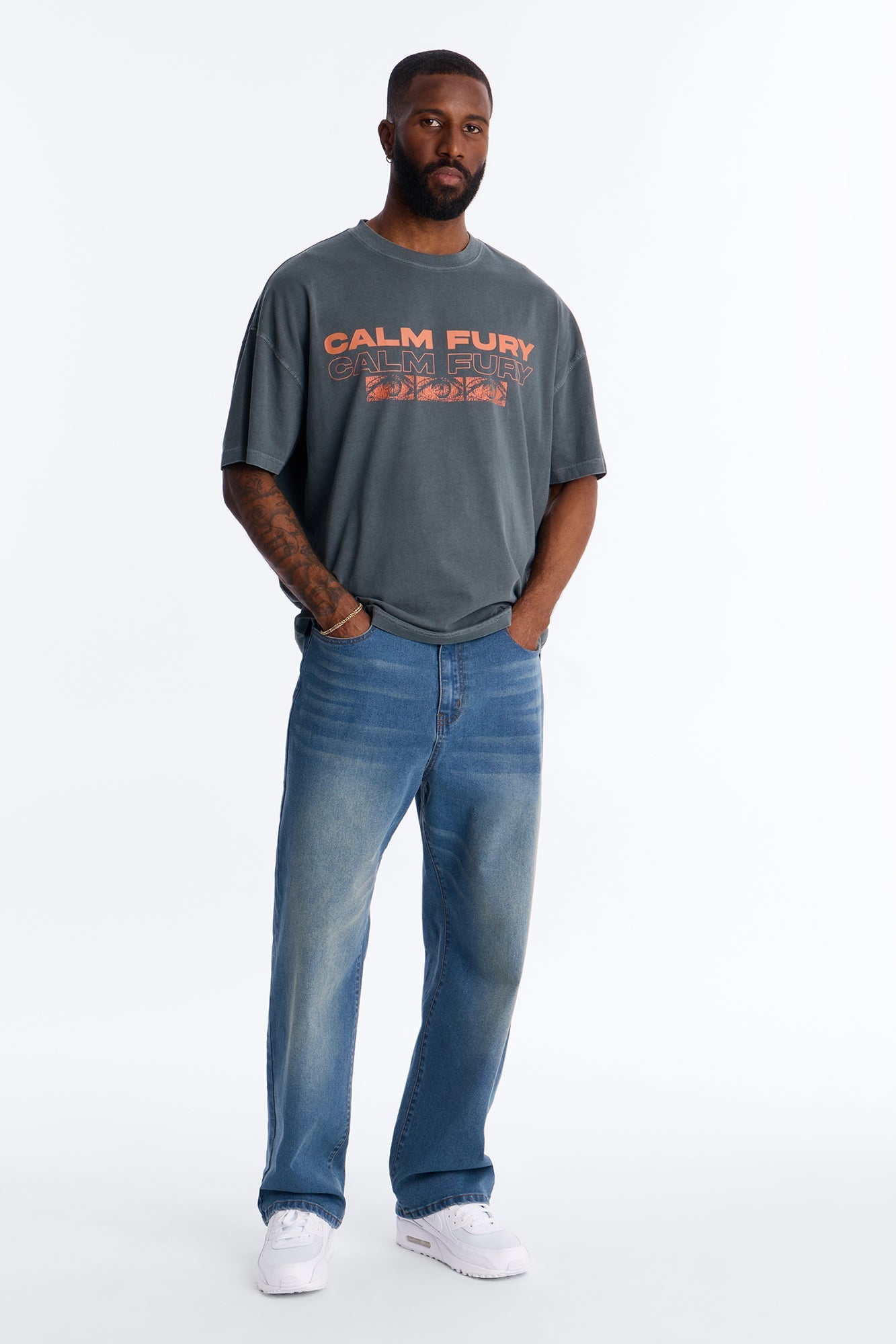 Calm Fury Oversized Short Sleeve Tee - Grey Fashion Nova