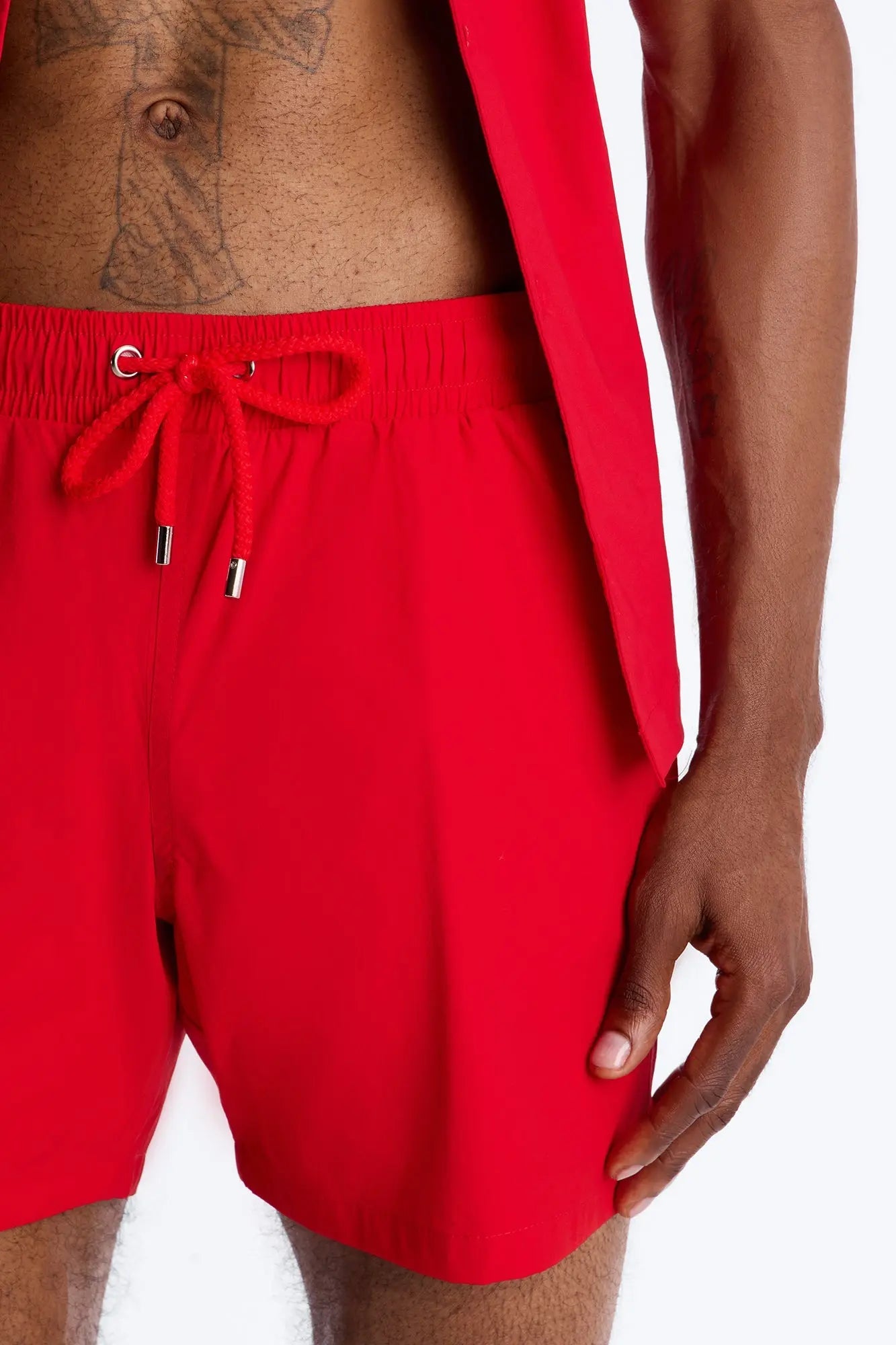 Montez Stretch Swim Trunk 6″ - Brick Red Fashion Nova