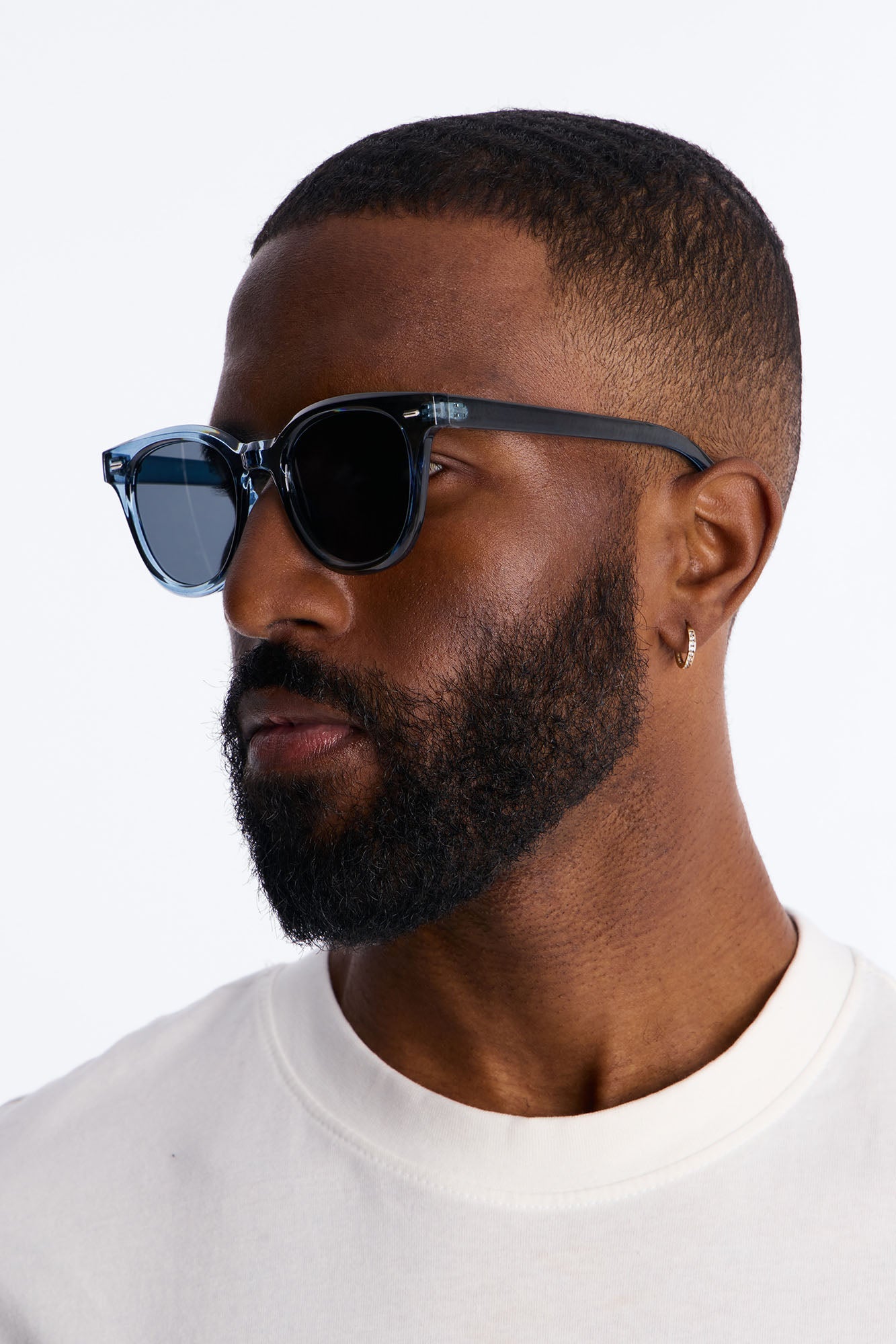 Statement Rounded Wayfarer Sunglasses - Blue Fashion Nova