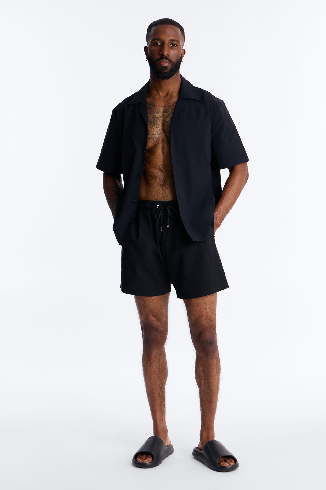 Montez Cuban Collar Button Up Shirt - Black Fashion Nova