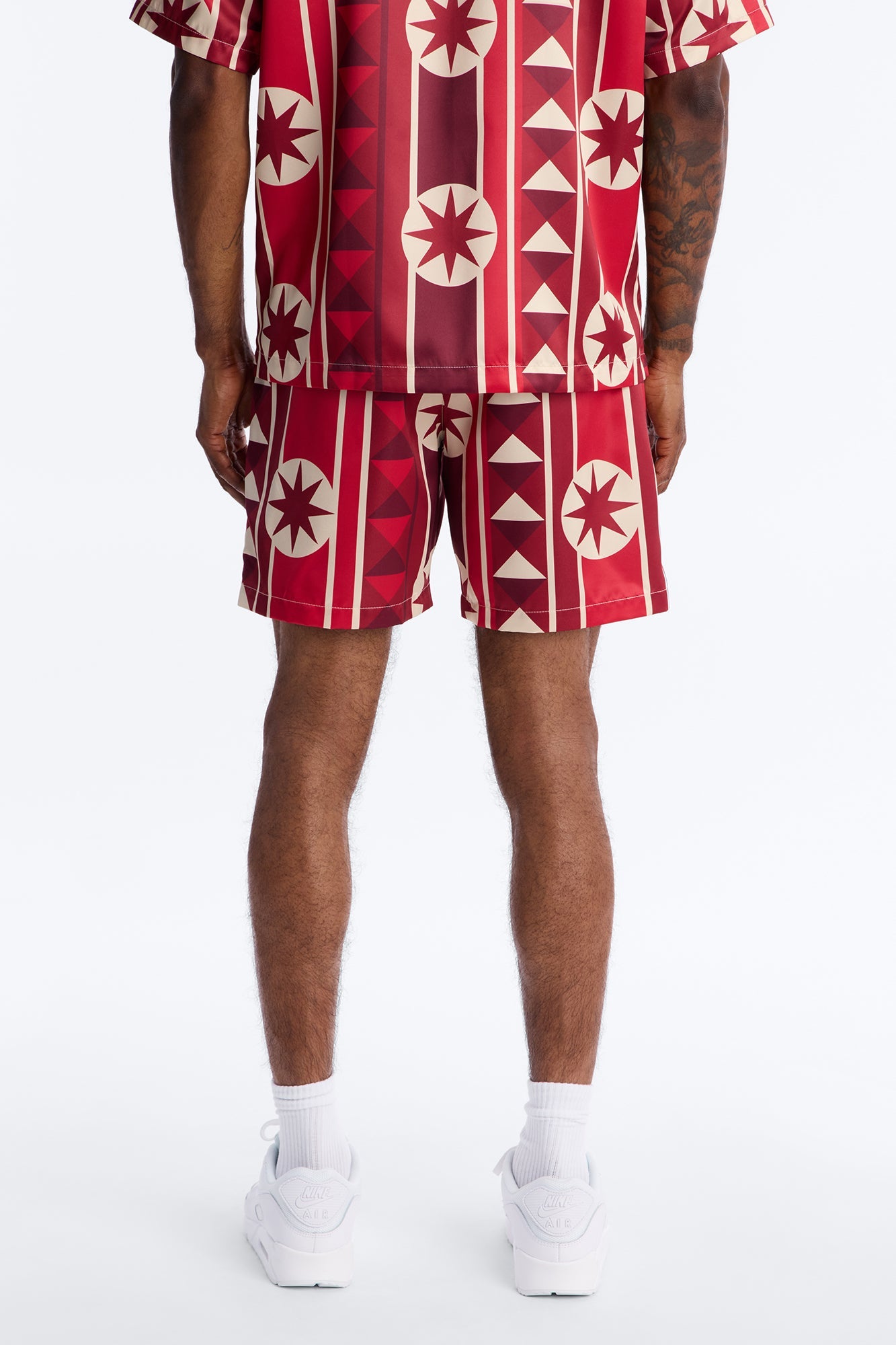 Toscana Geo Relaxed Short - Red Fashion Nova