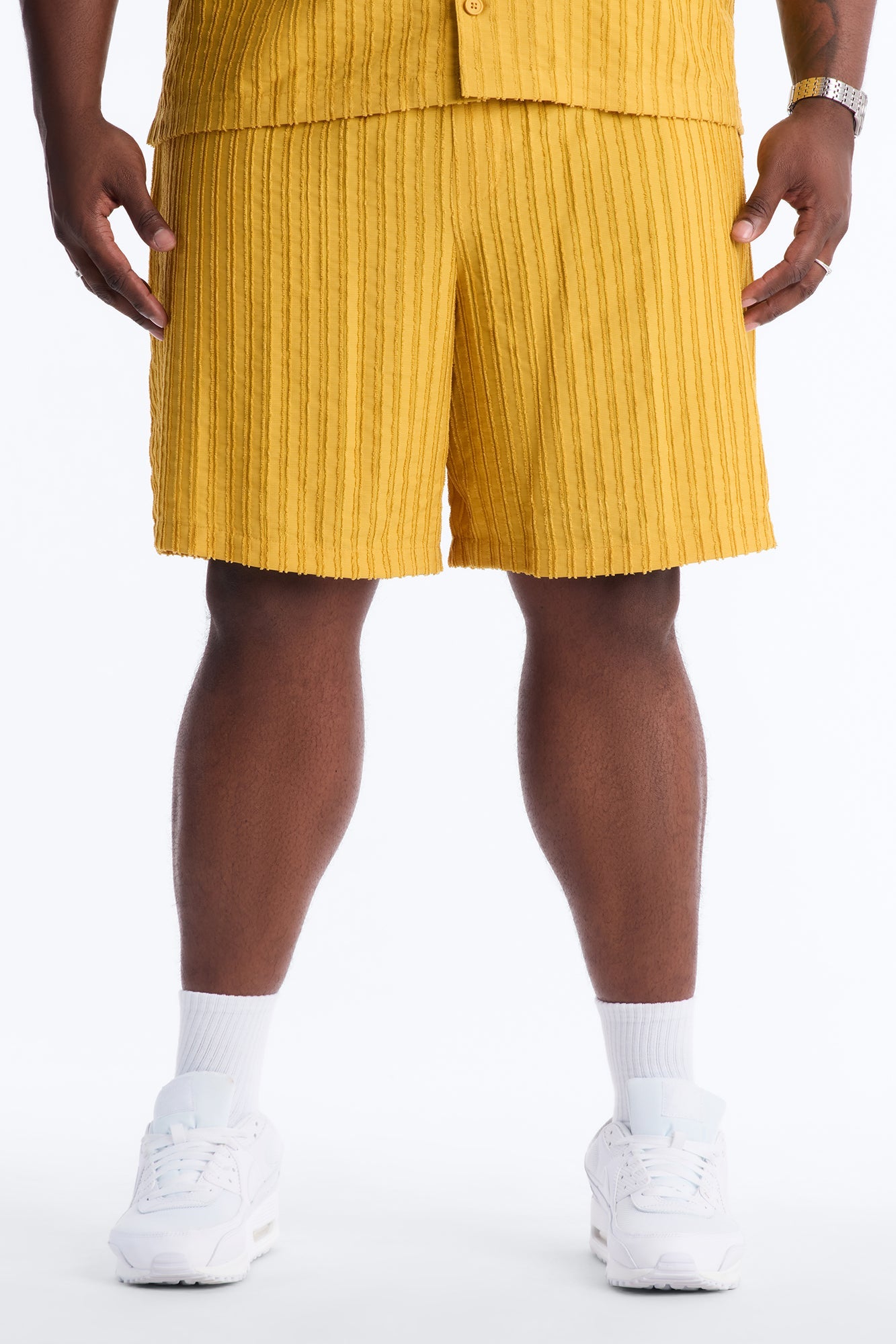 Relaxed Aegean Pleat Short - Mustard Fashion Nova