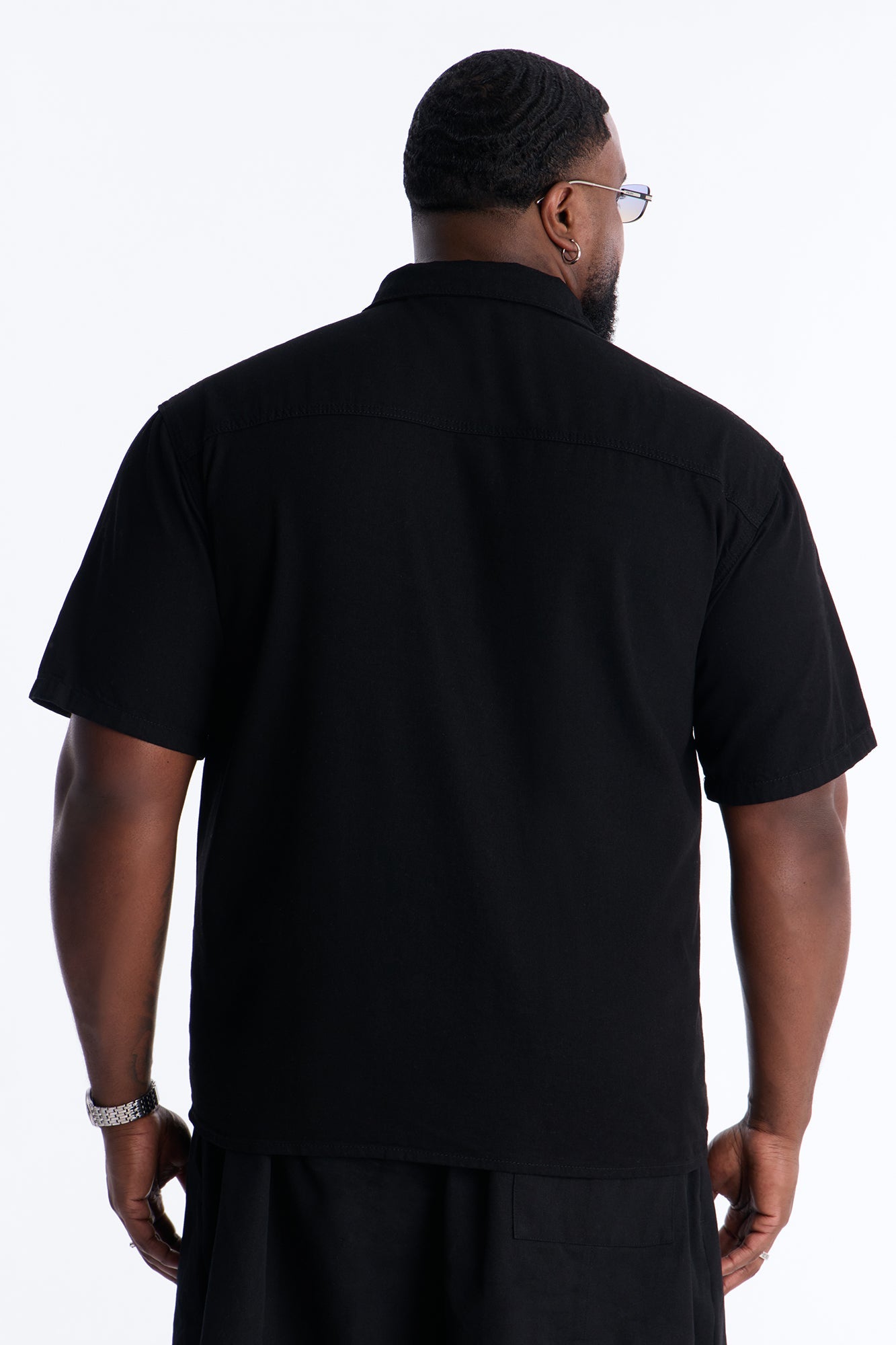 Apex Stud Button Up Shirt - Black Fashion Nova