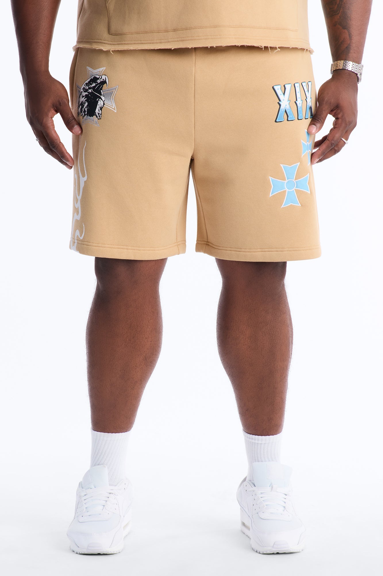Eagles Fly Sweatshorts - Khaki Fashion Nova