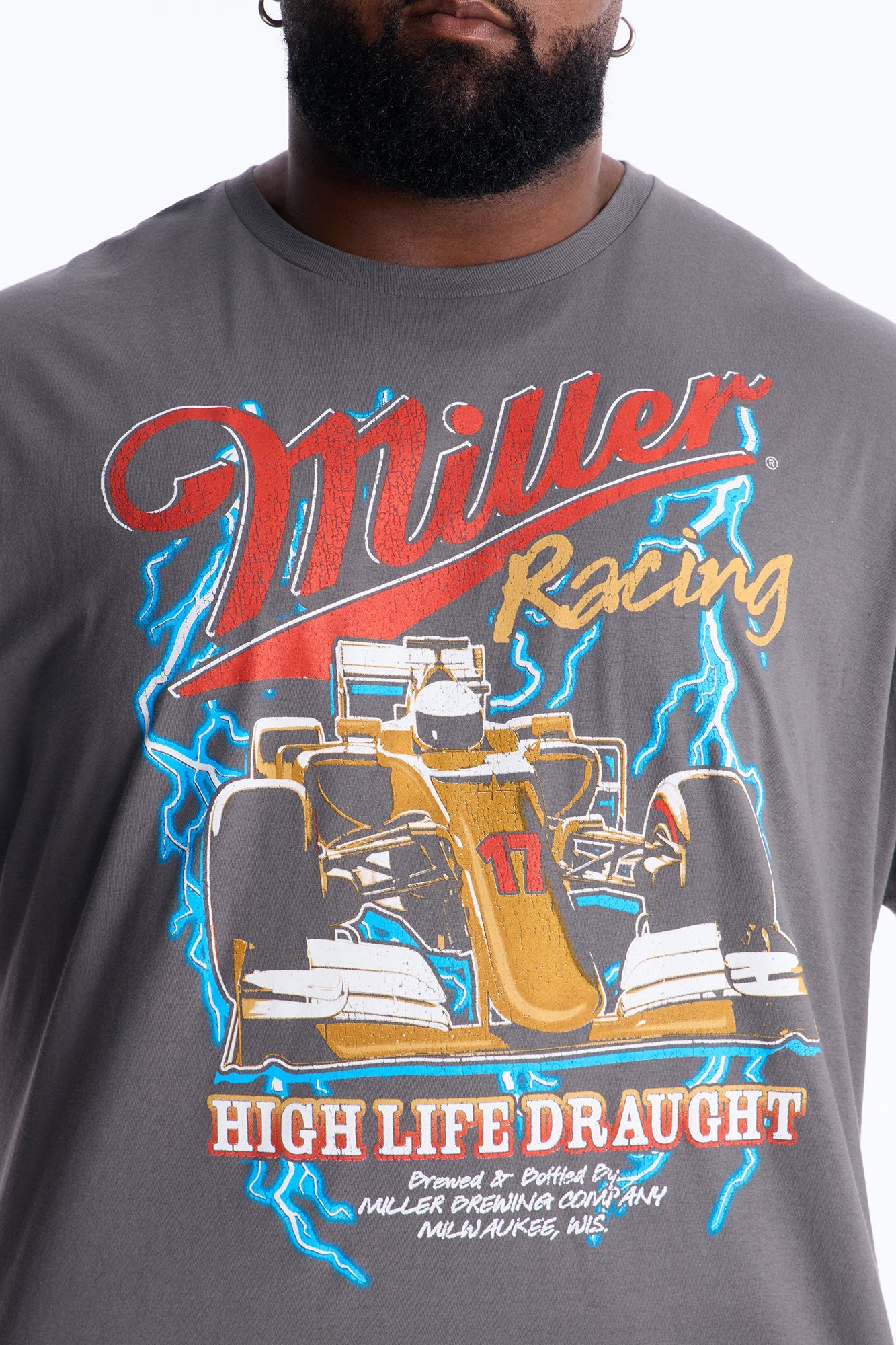 Miller Racing High Life Draught Short Sleeve Tee - Charcoal Fashion Nova
