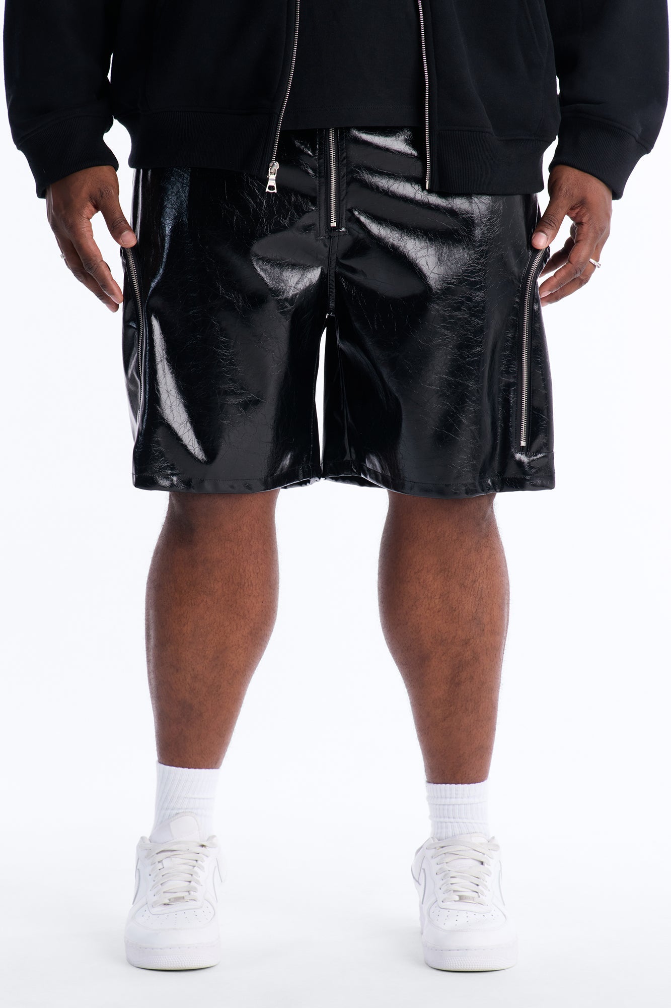 Relaxed Concordia Faux Leather Short - Black Fashion Nova