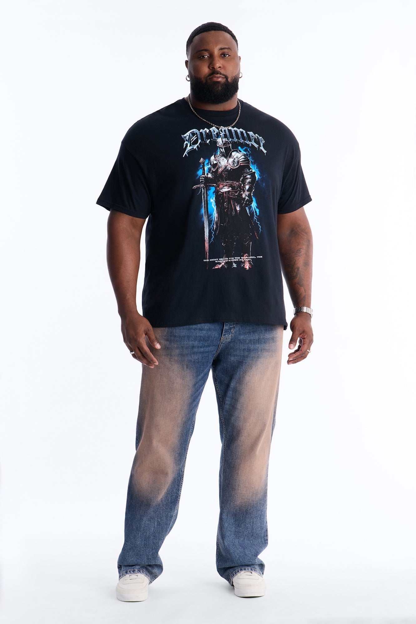Dreamer And Fighter Short Sleeve Tee - Black Fashion Nova