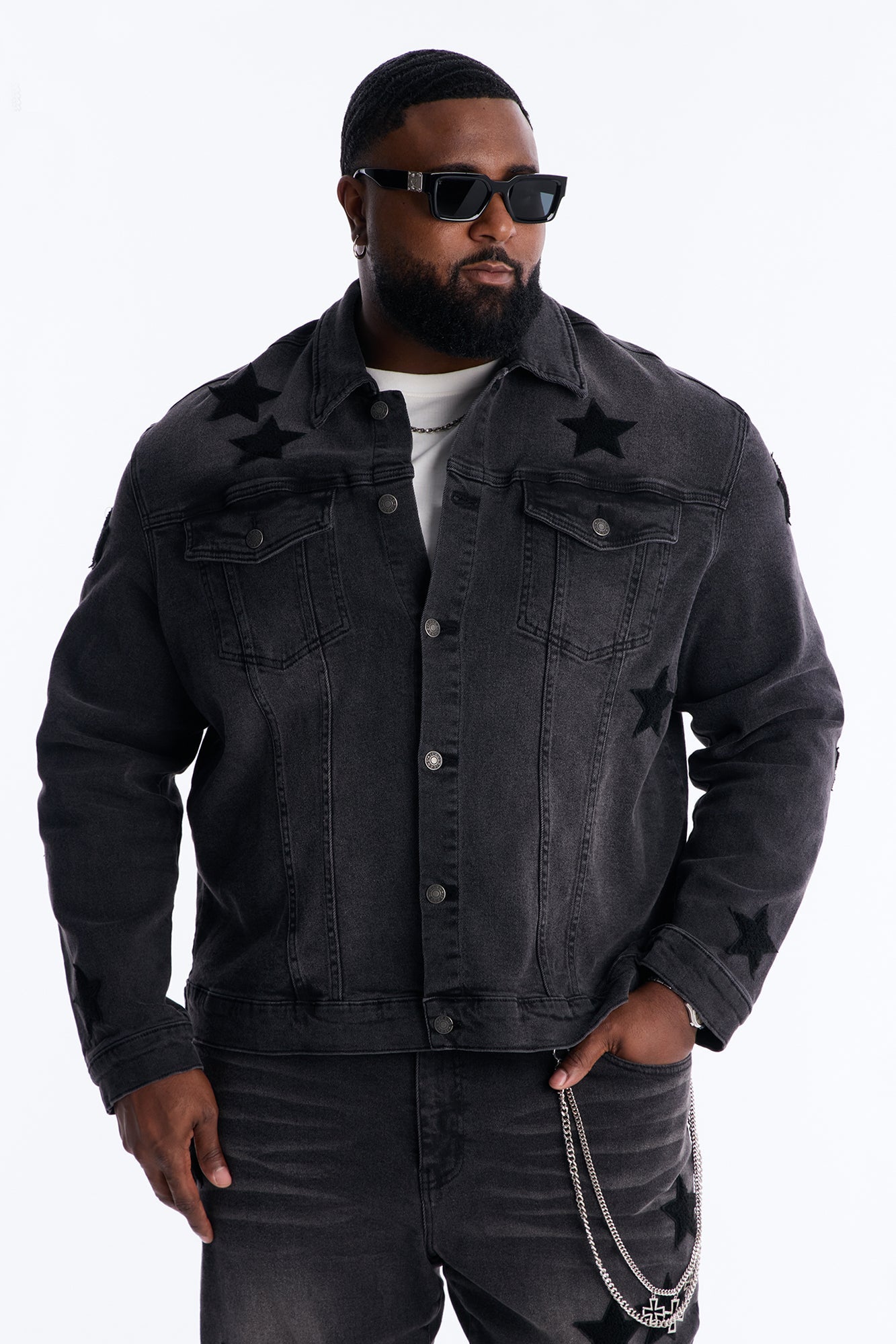 Stellar Denim Trucker Jacket - Black Wash Fashion Nova