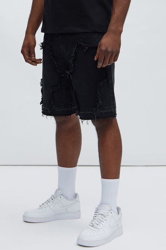 Barker Relaxed Denim Shorts - Black Fashion Nova